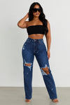Trendy Clubwear Jade Rhinestone Wide Leg Jeans - Xtreme Shopper