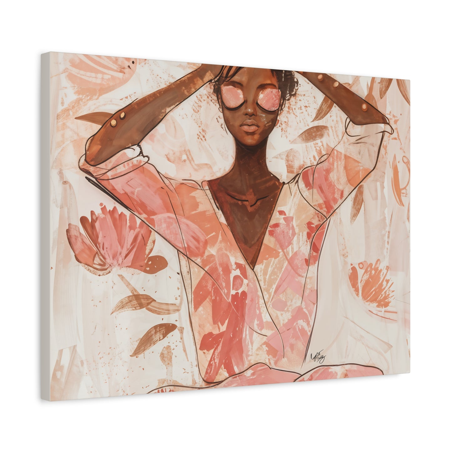 Relax It Will Be Okay Afrocentric Black Woman Abstract Art Canvas Wall Print