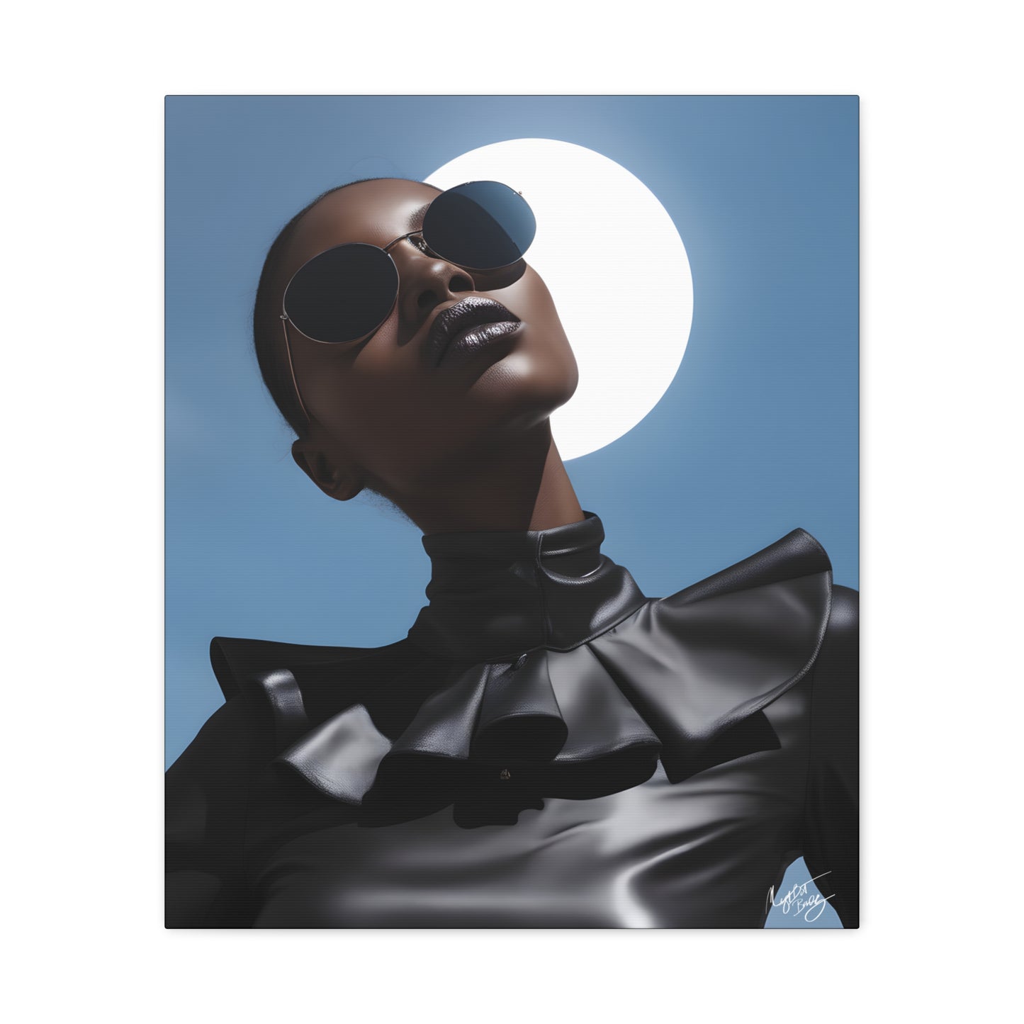 Moonstruck Afrocentric Black Woman Abstract Art Canvas Wall Print