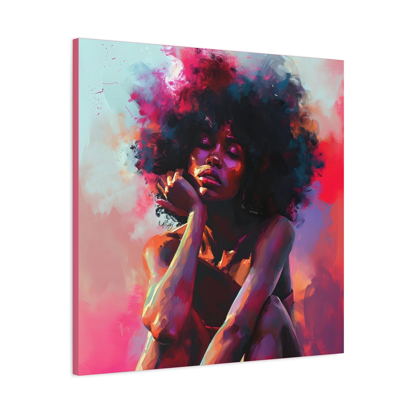 Lord Not Today Afrocentric Black Woman Abstract Art Canvas Wall Print