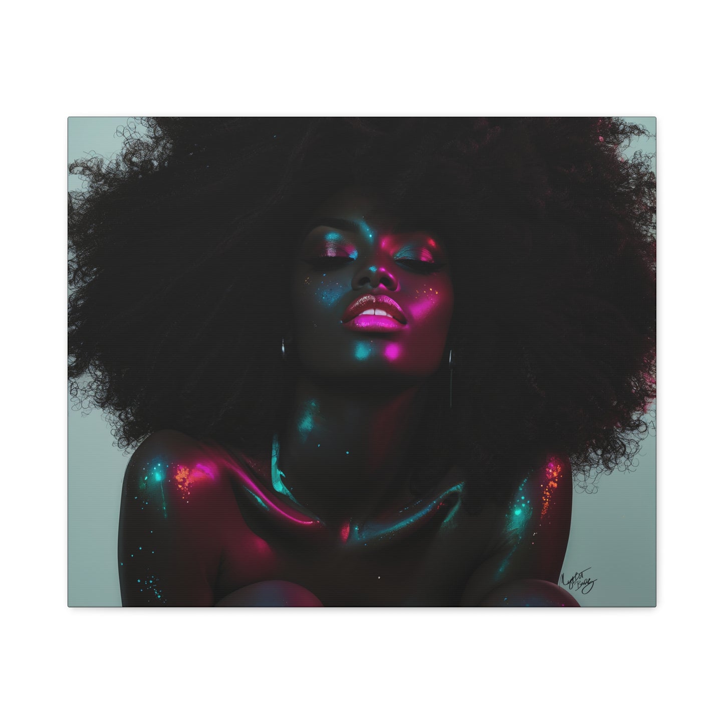 Sometimes It's A Little Hot Afrocentric Black Woman Art Canvas Wall Print