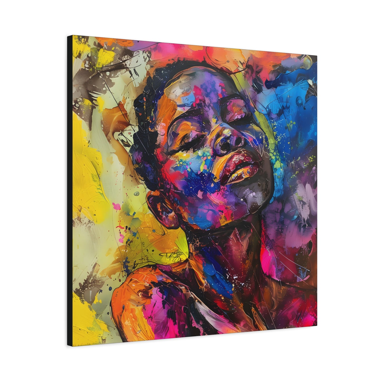 Beautiful and At Peace Afrocentric Black Woman Art Canvas