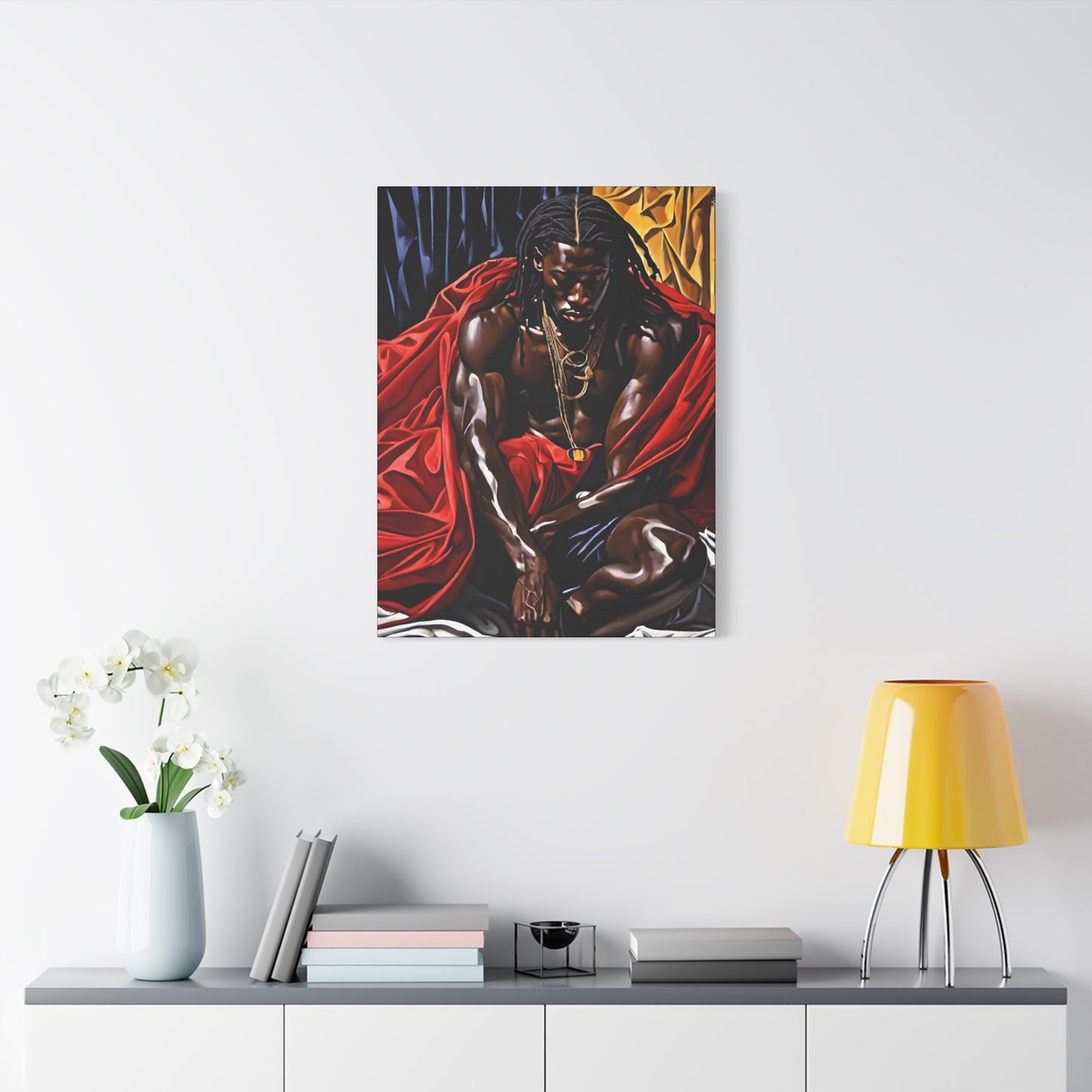 Thoughts And Desires Afrocentric Black Artwork Canvas Wall Print