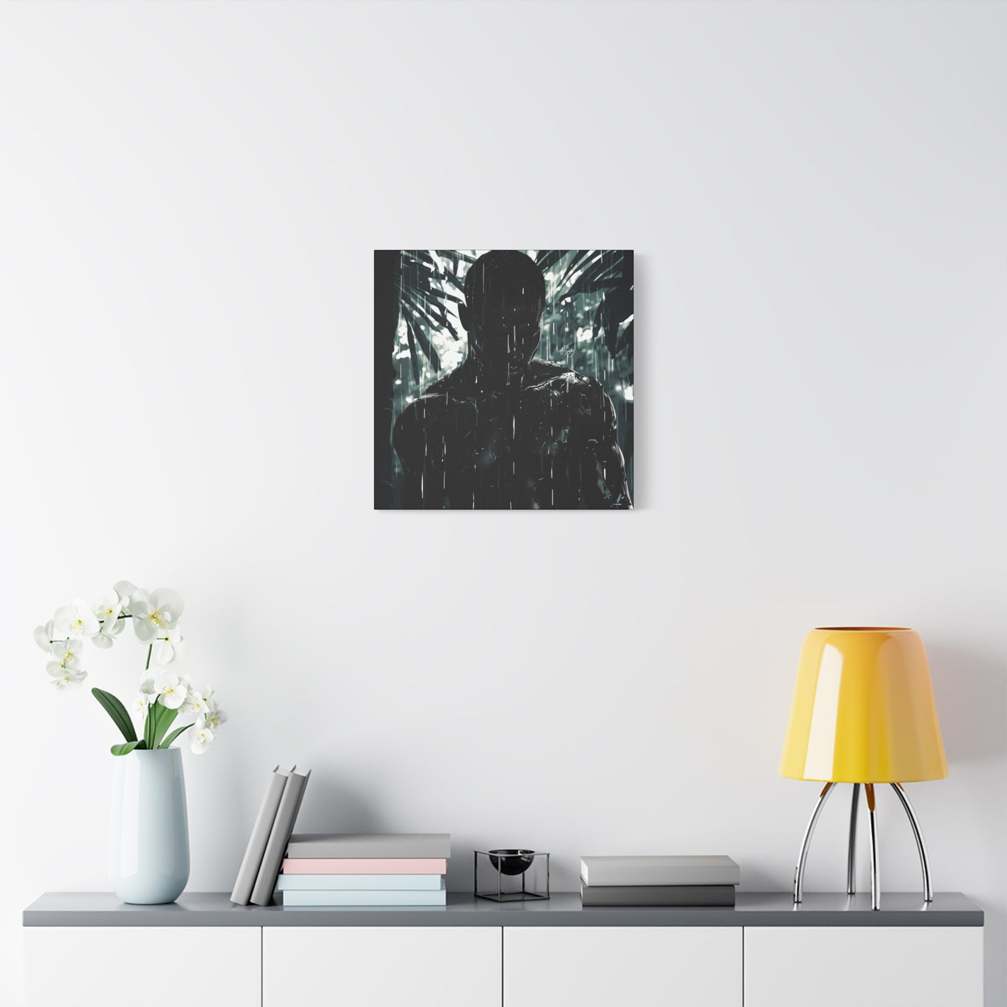 Rainy Days Aren't That Bad Afrocentric Black Man Art Canvas Wall Print