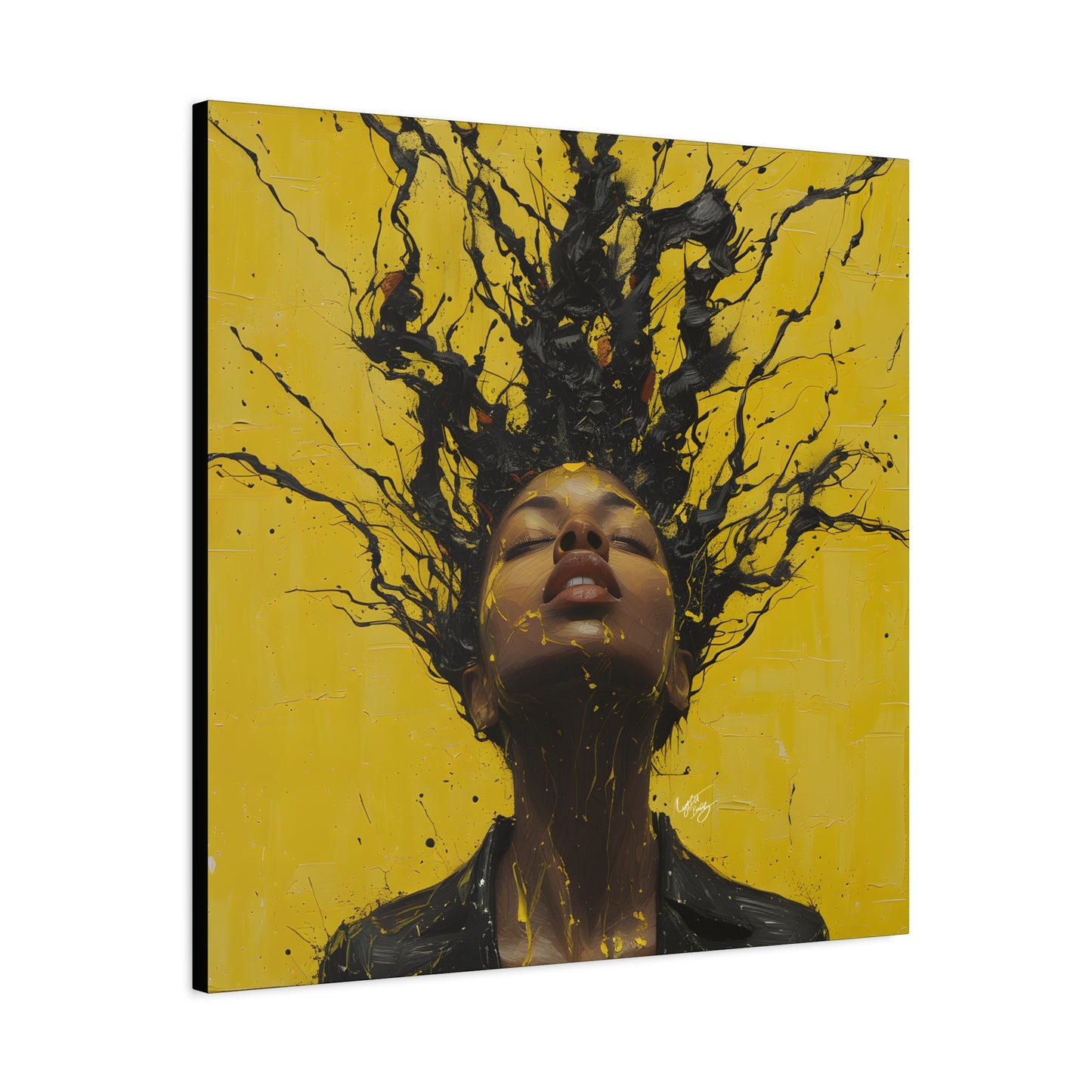 Hype Afrocentric Black Woman Art Canvas Wall Print