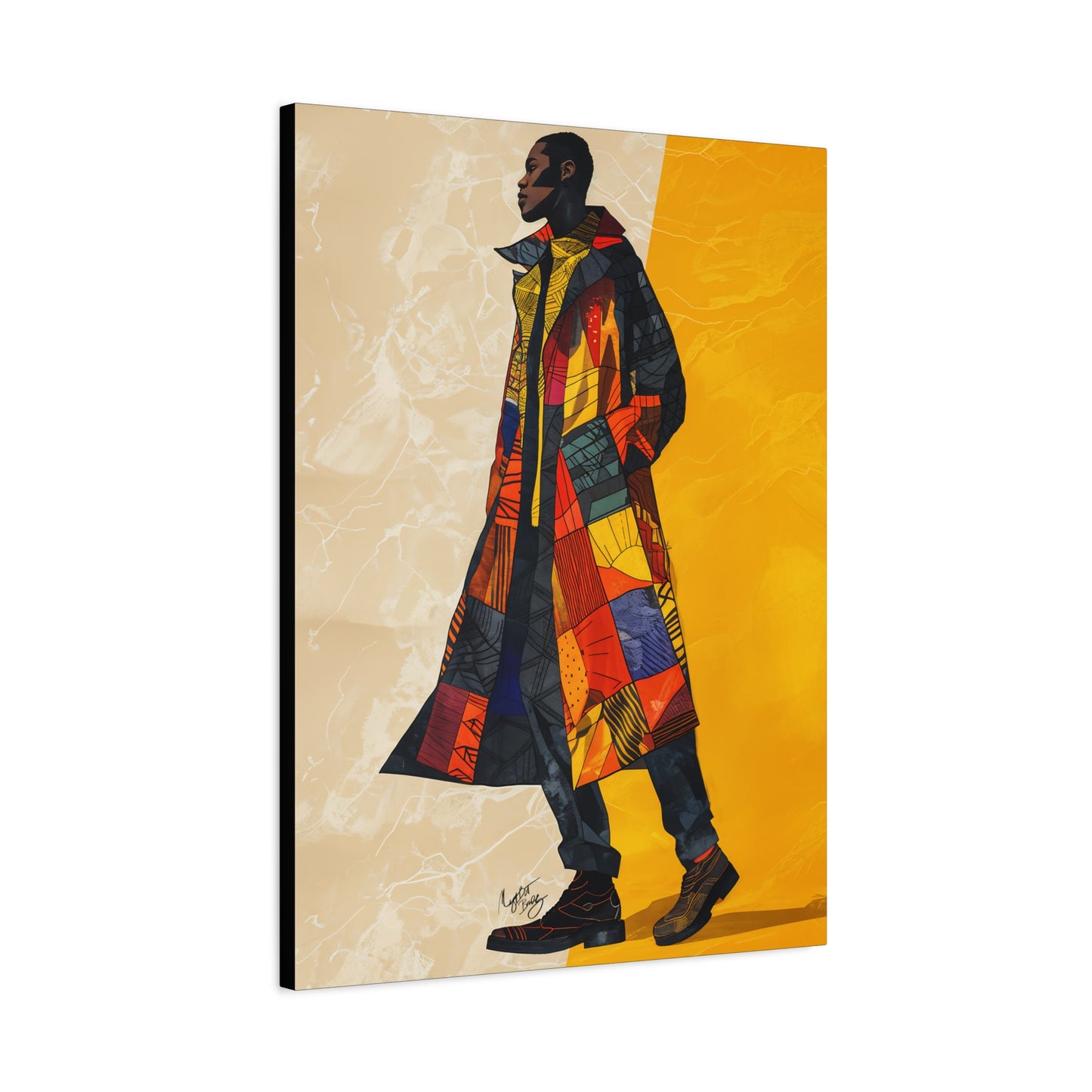 I Am Fashion Forward Afrocentric Black Man Abstract Art Canvas Wall Print
