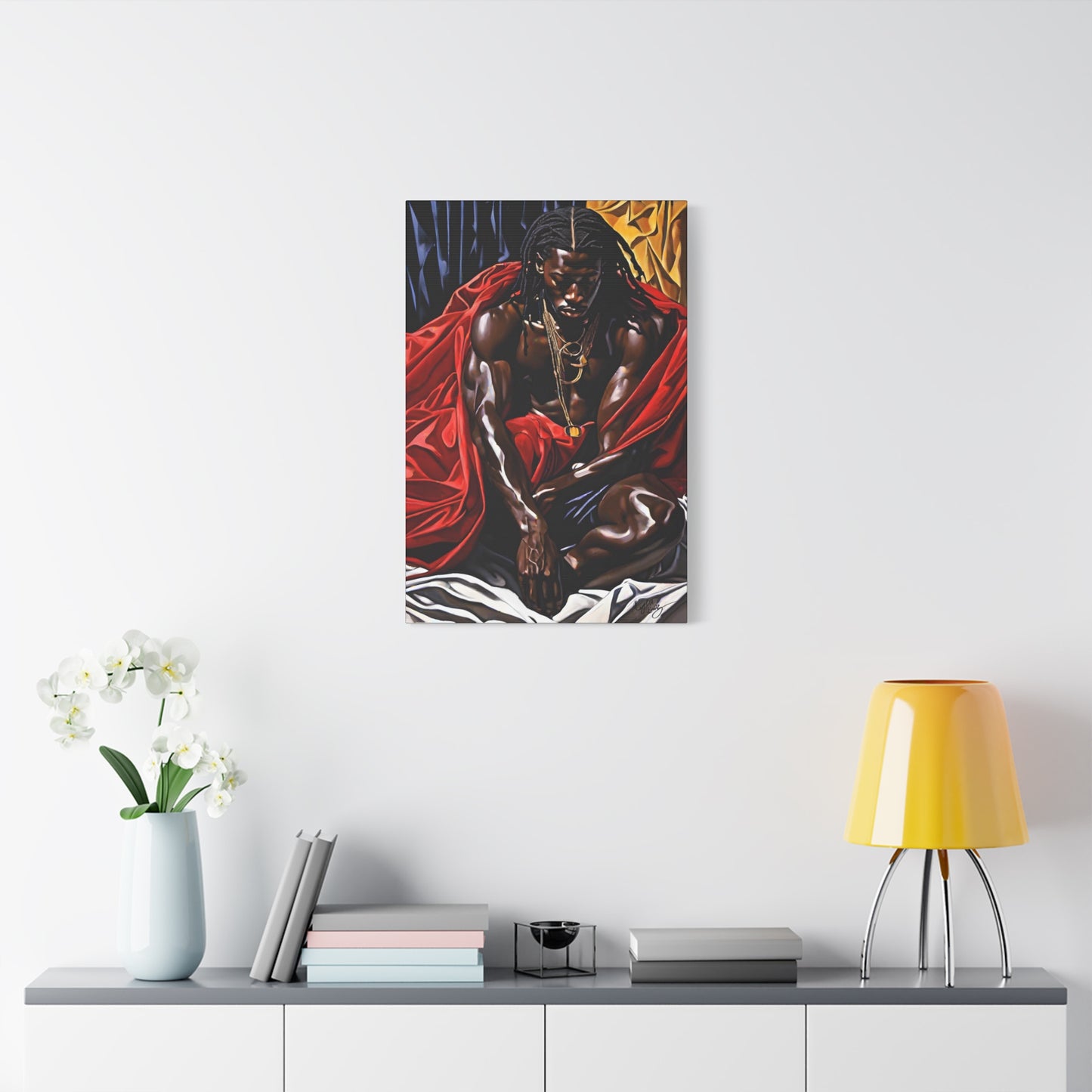Thoughts And Desires Afrocentric Black Artwork Canvas Wall Print
