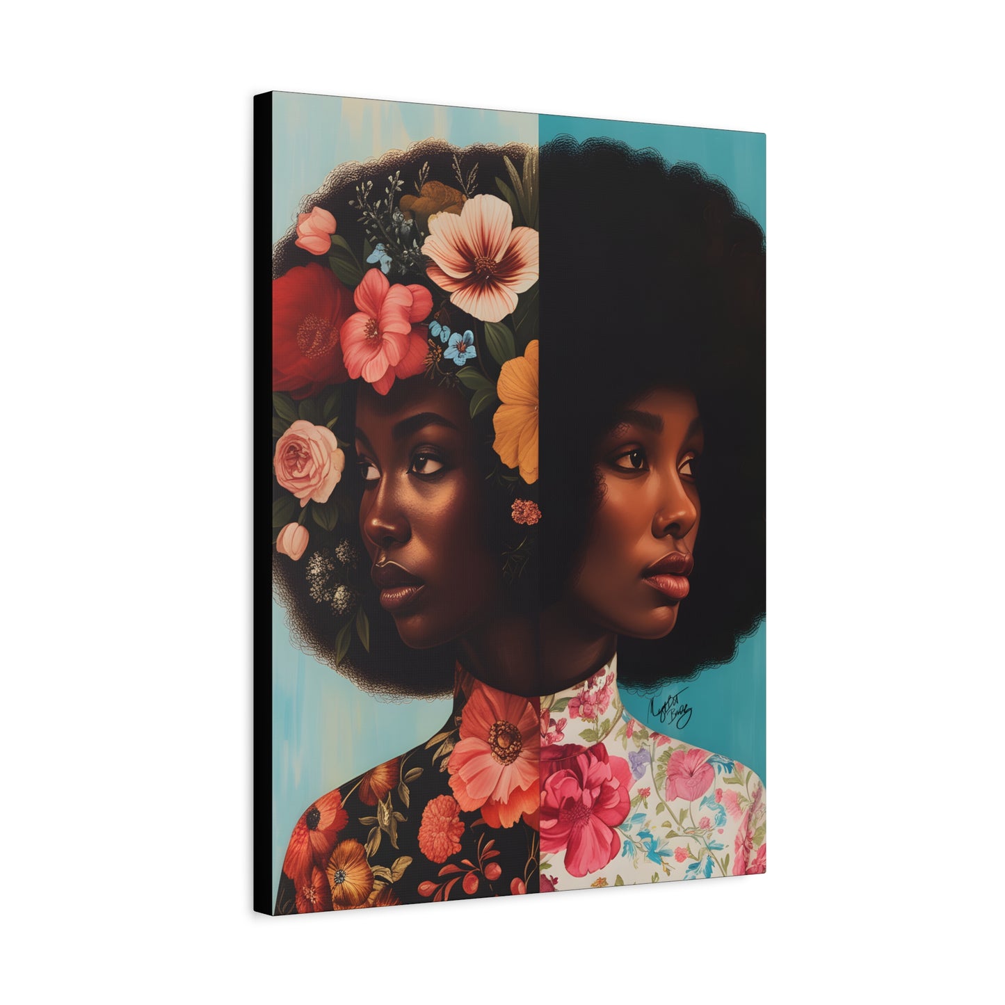 Duality Afrocentric Black Woman Art Canvas Wall Print