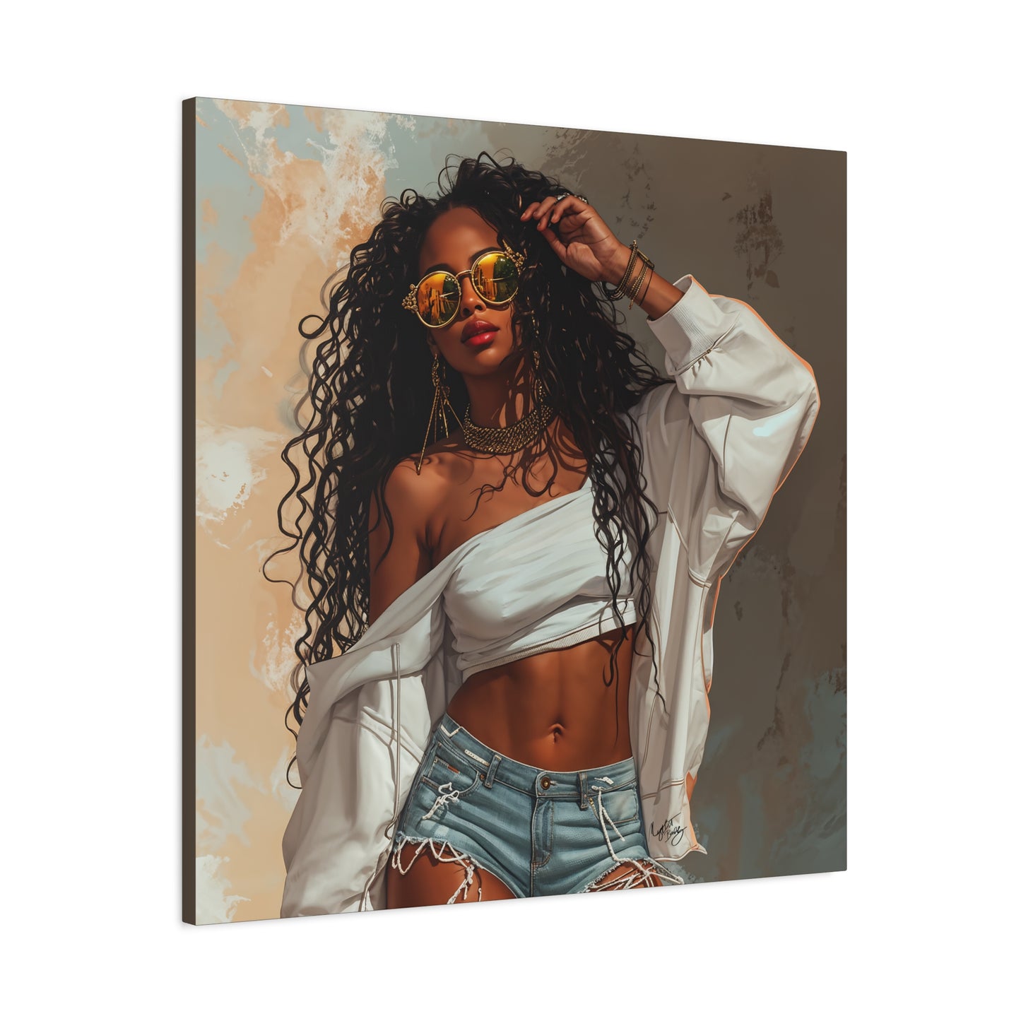 Never Let Them See You Sweat Afrocentric Black Woman Art Canvas Wall Print