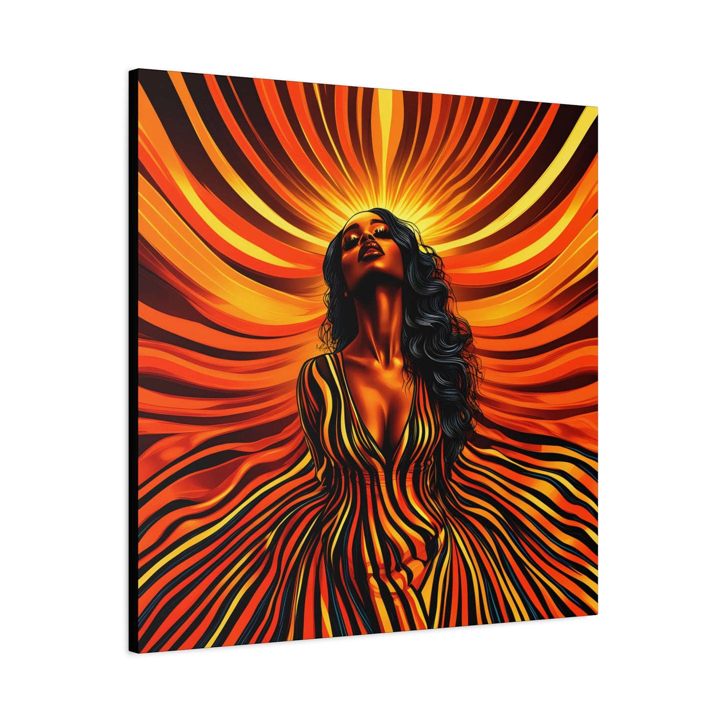 Autumn Rises Black Woman Art Canvas Wall Print