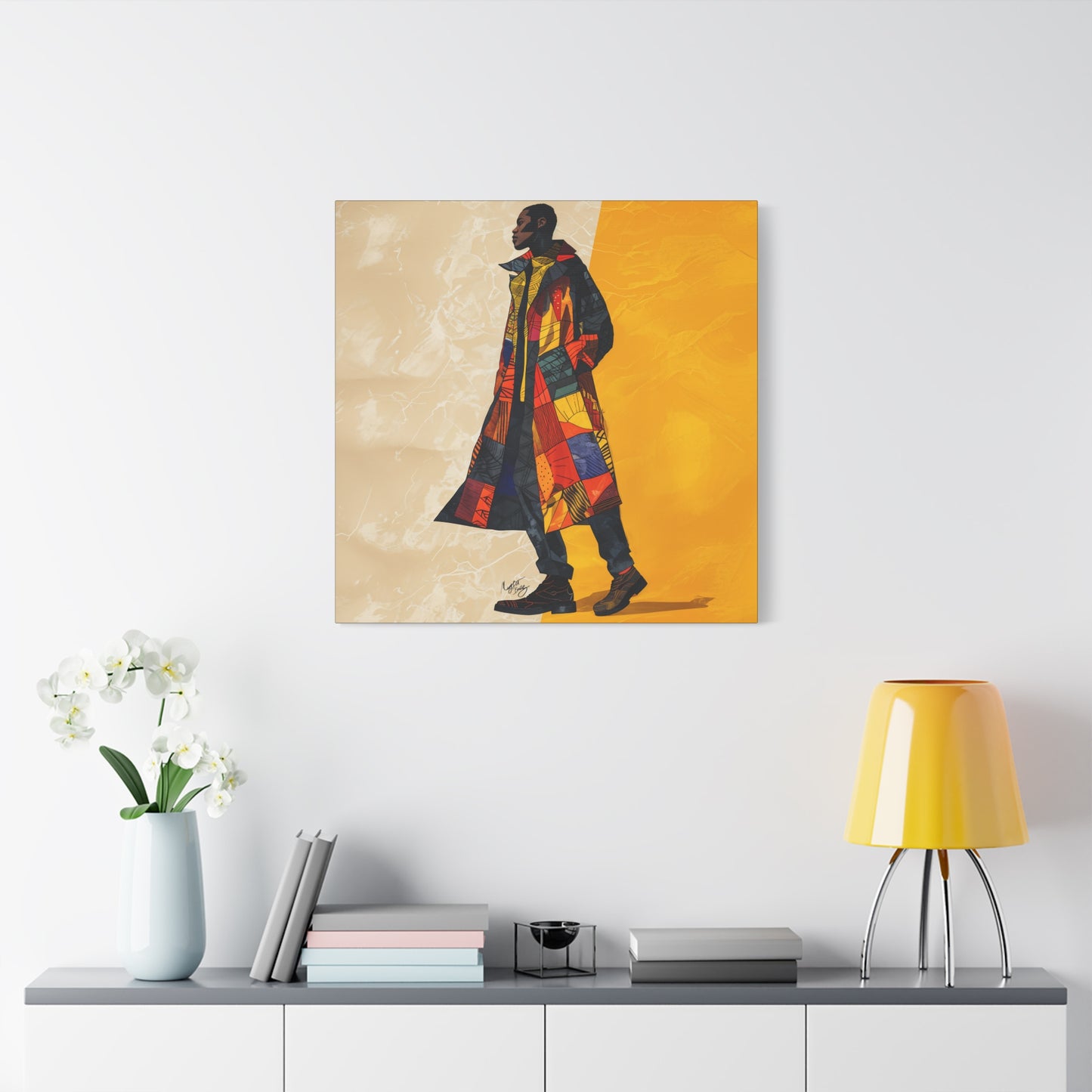 I Am Fashion Forward Afrocentric Black Man Abstract Art Canvas Wall Print