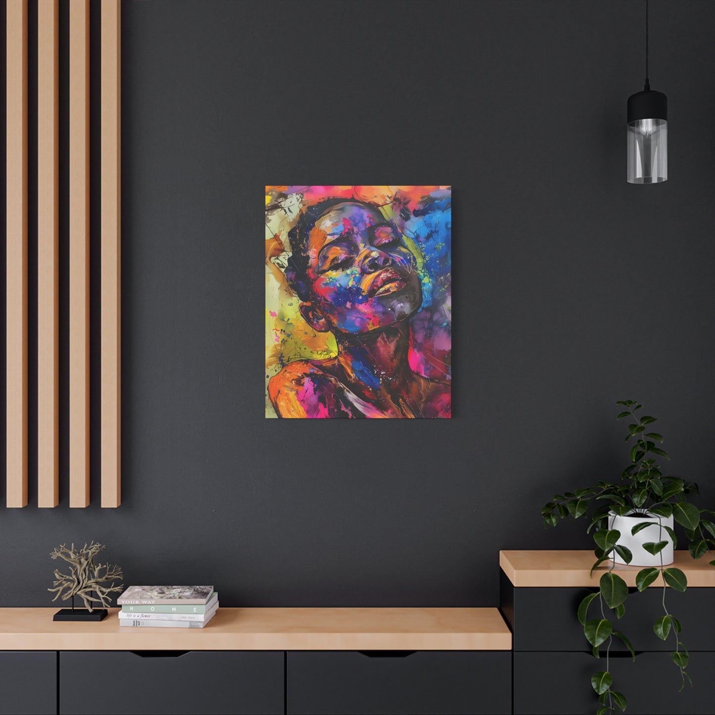 Beautiful and At Peace Afrocentric Black Woman Art Canvas