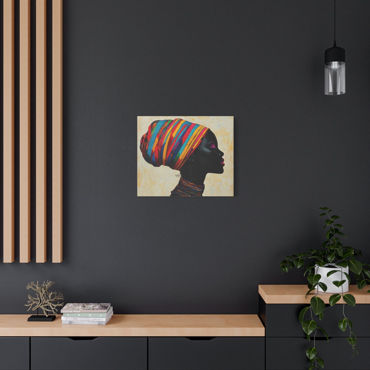 Regal Thoughts Afrocentric Black Woman Art Canvas Wall Print