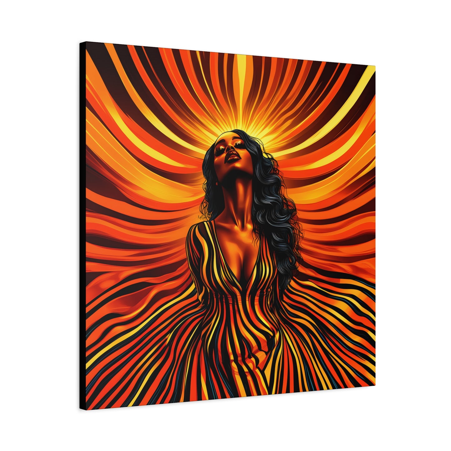 Autumn Rises Black Woman Art Canvas Wall Print