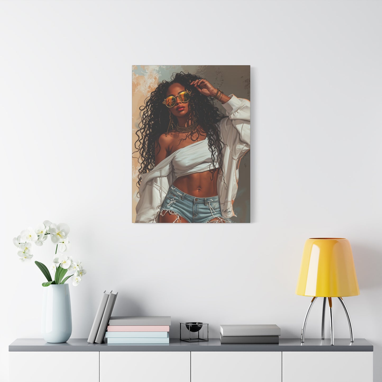 Never Let Them See You Sweat Afrocentric Black Woman Art Canvas Wall Print