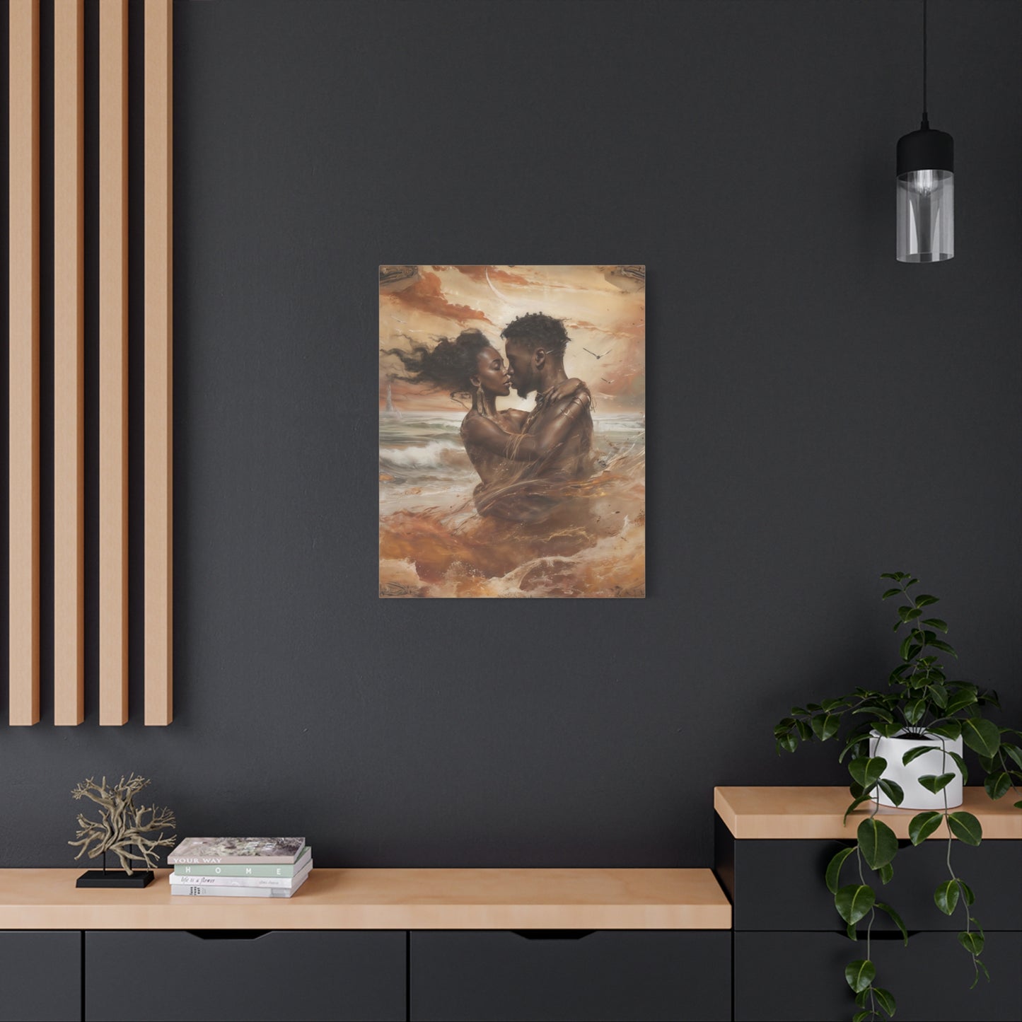 Forever Mine Black Love Art Canvas Wall Print