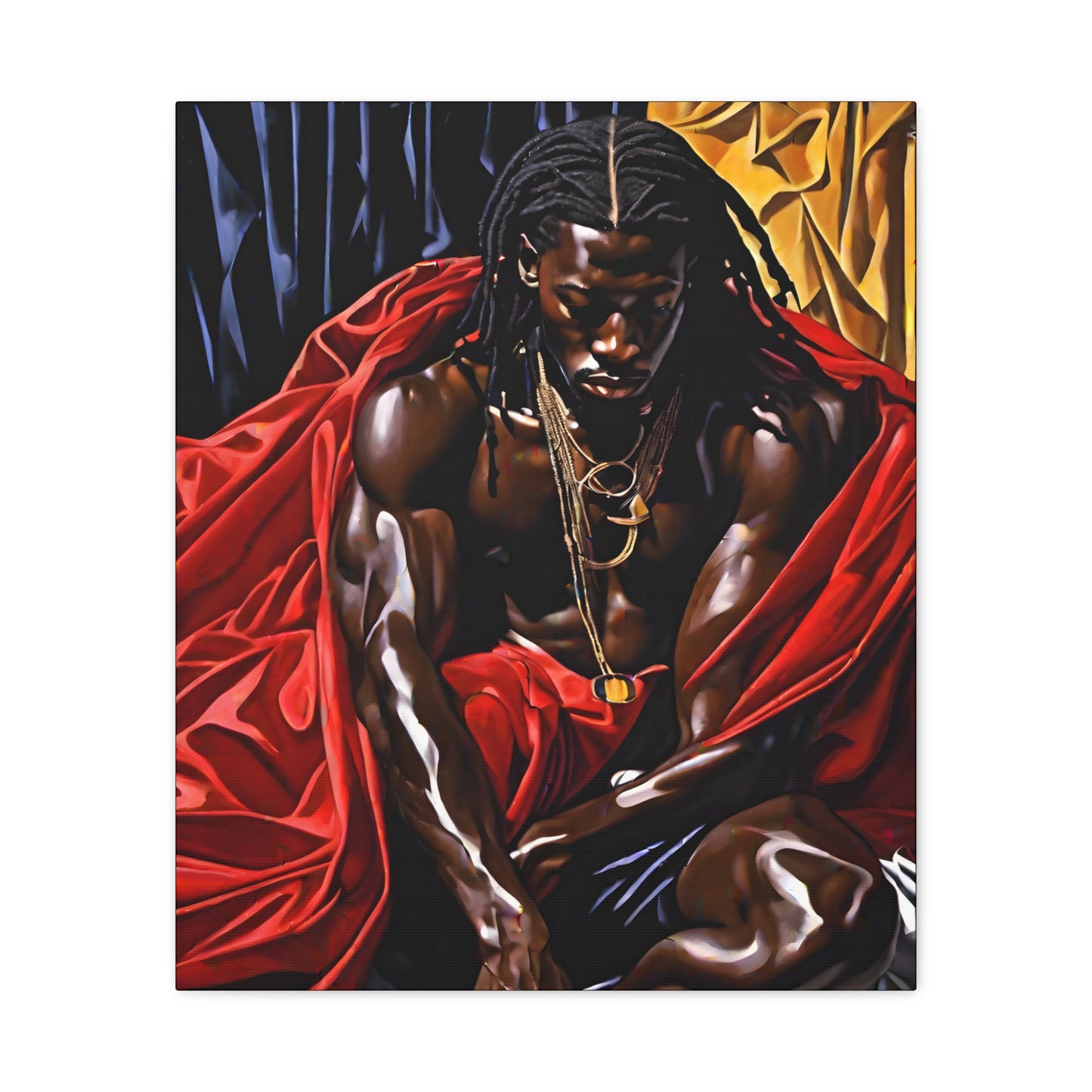 Thoughts And Desires Afrocentric Black Artwork Canvas Wall Print