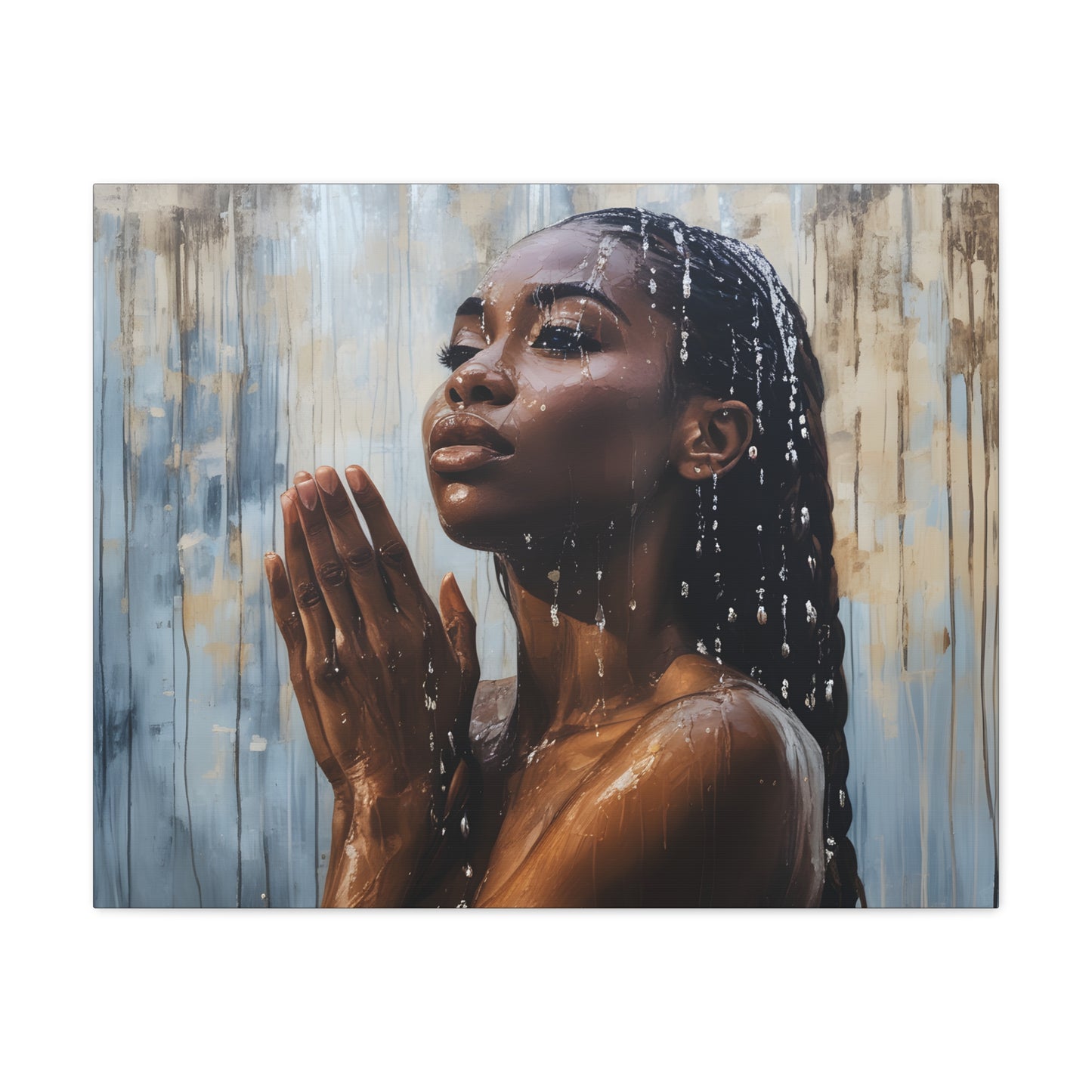 Naturally Peaceful Afrocentric Black Woman Art Canvas Wall Print