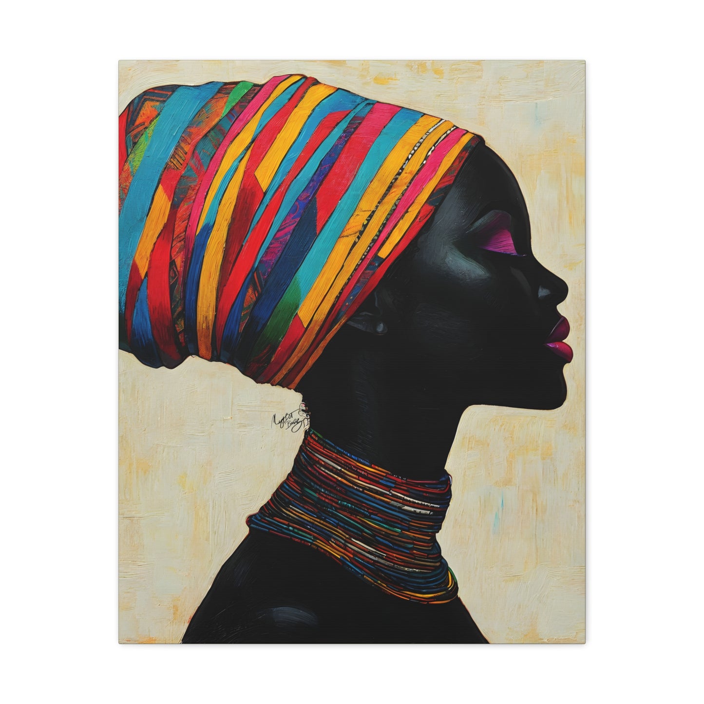 Regal Thoughts Afrocentric Black Woman Art Canvas Wall Print