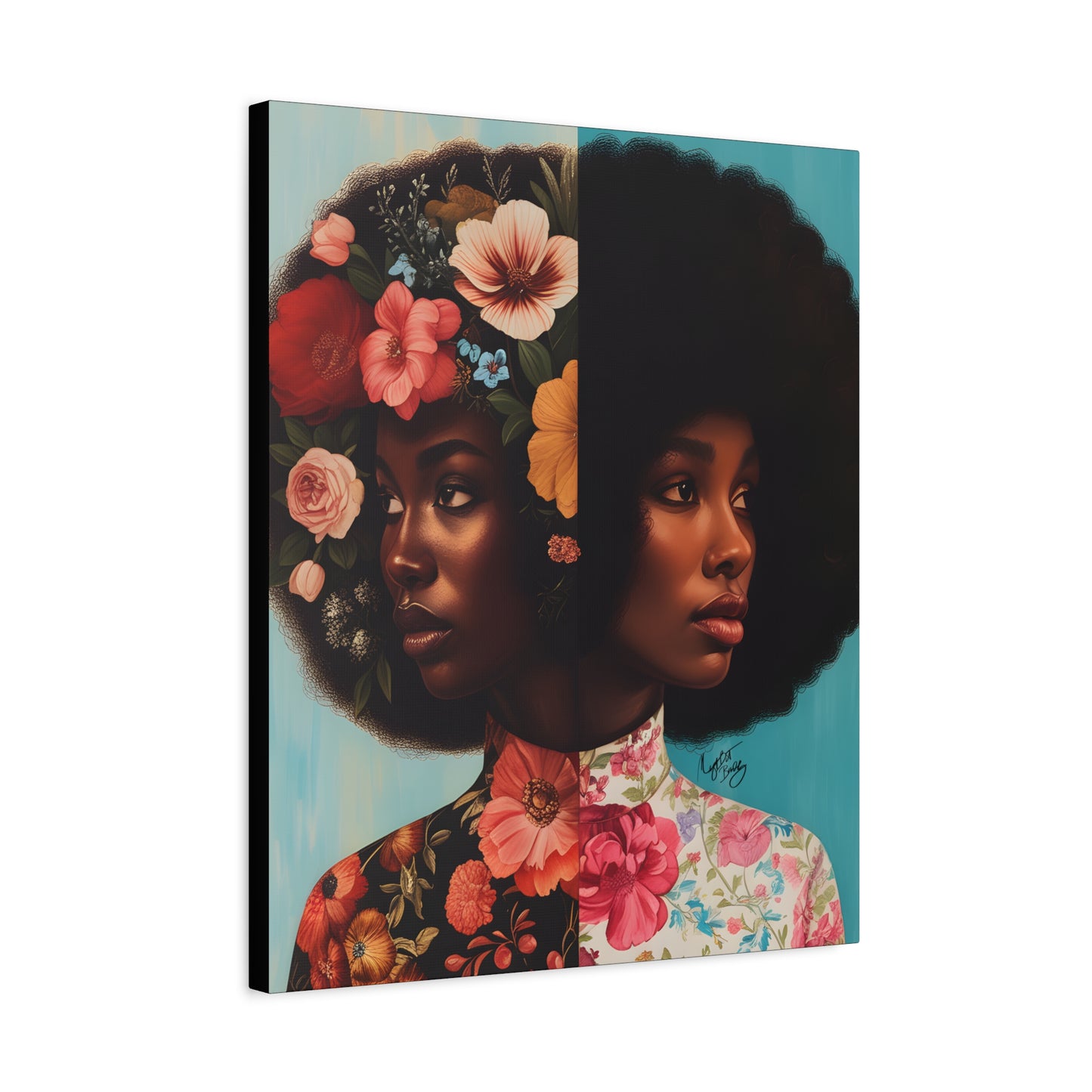Duality Afrocentric Black Woman Art Canvas Wall Print