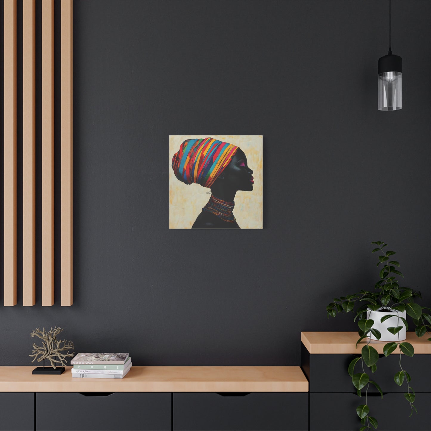 Regal Thoughts Afrocentric Black Woman Art Canvas Wall Print
