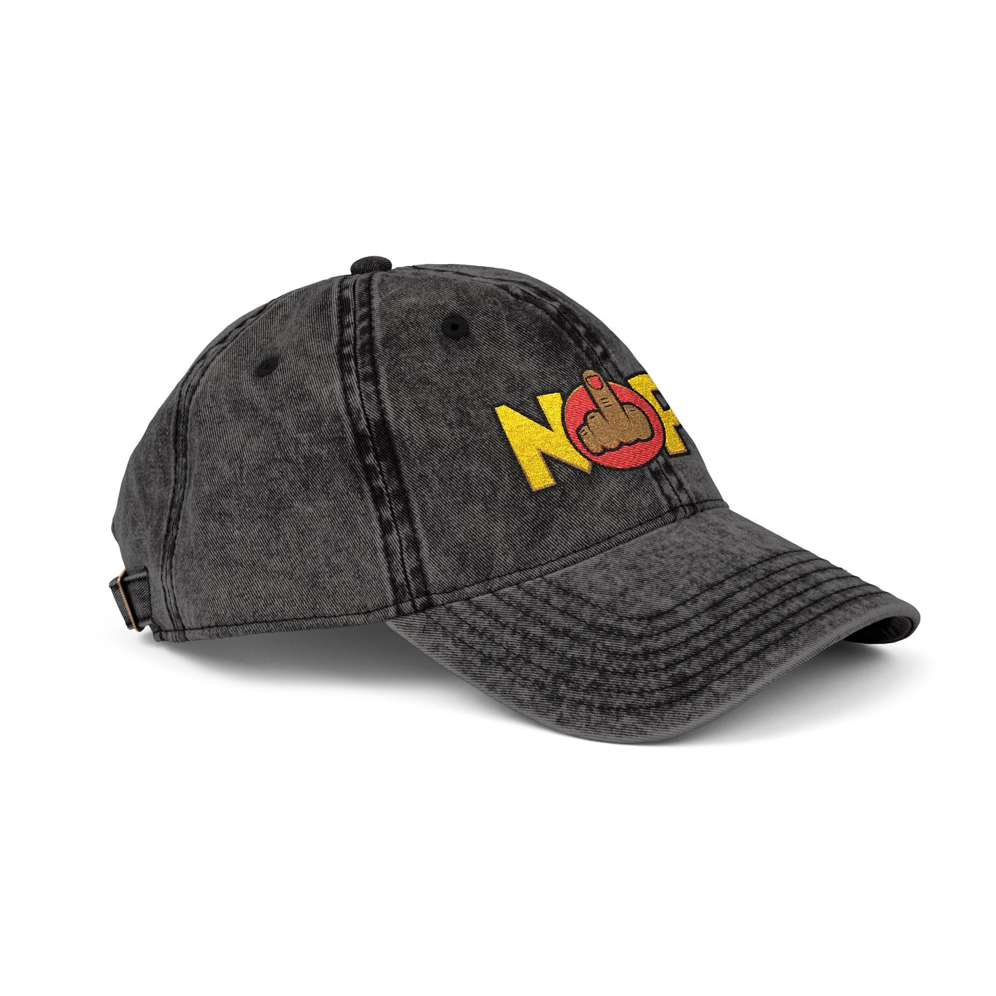Nope Not Today Statement Vintage Distressed Embroidered Hat