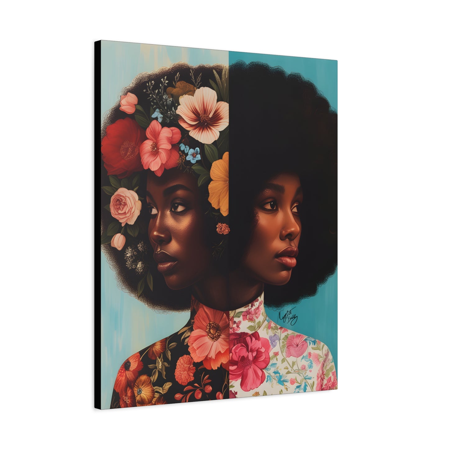 Duality Afrocentric Black Woman Art Canvas Wall Print