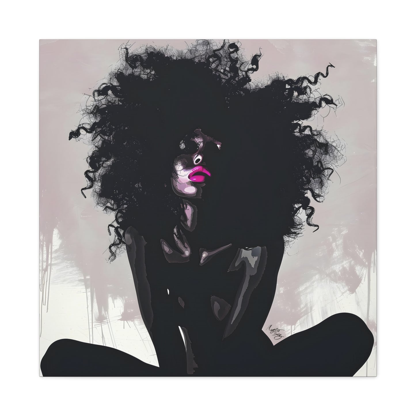 I Know You See Me Afrocentric Black Woman Abstract Art Canvas Wall Print