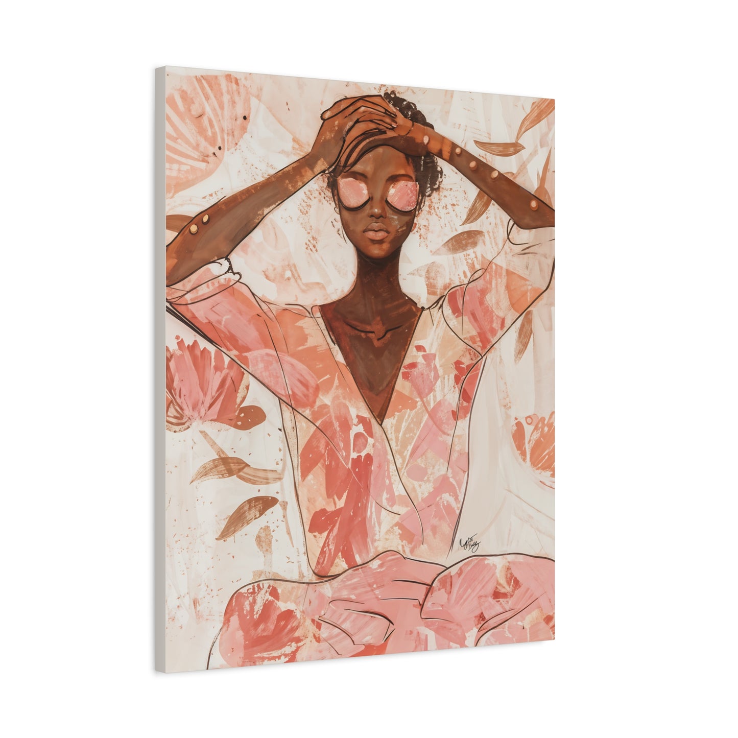 Relax It Will Be Okay Afrocentric Black Woman Abstract Art Canvas Wall Print