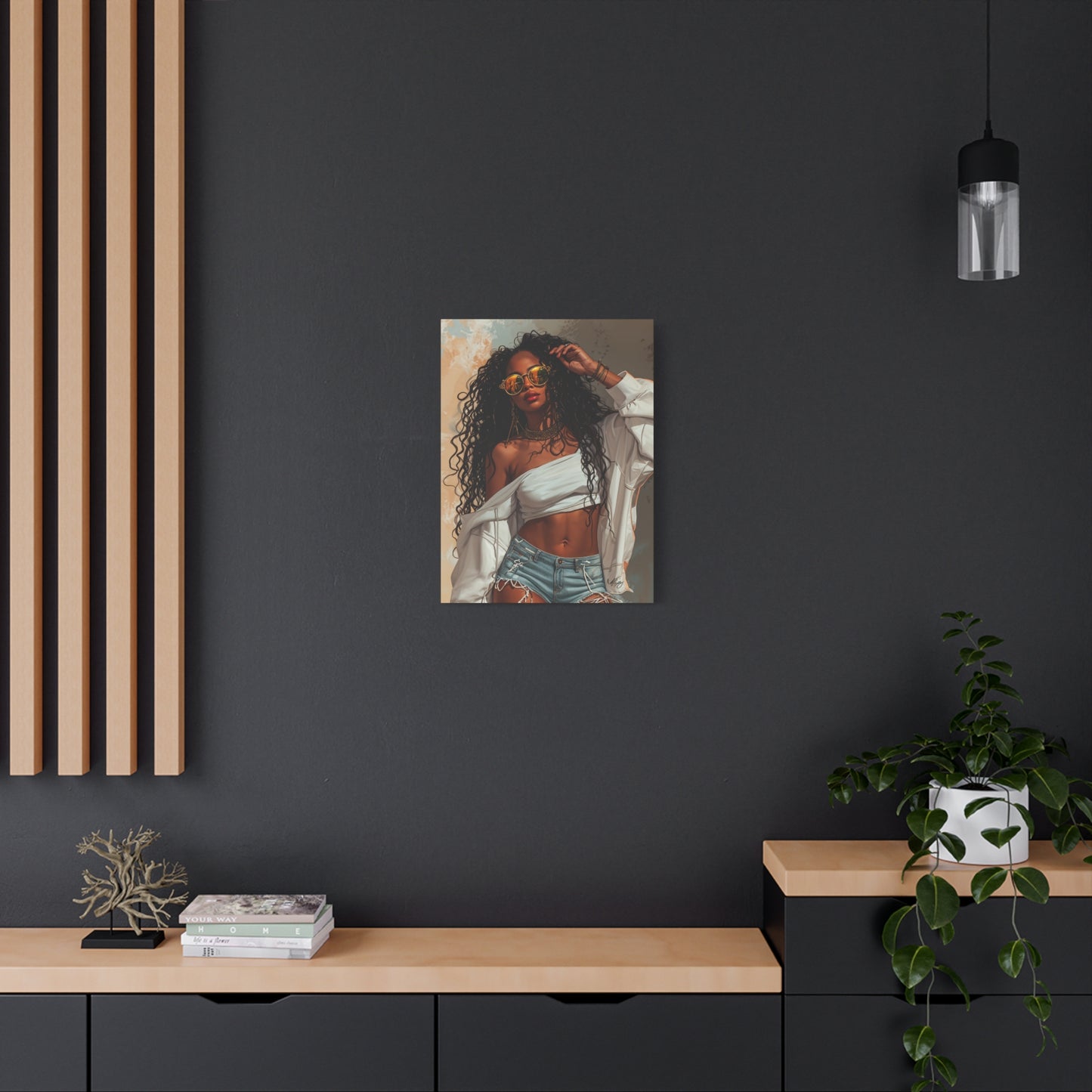 Never Let Them See You Sweat Afrocentric Black Woman Art Canvas Wall Print