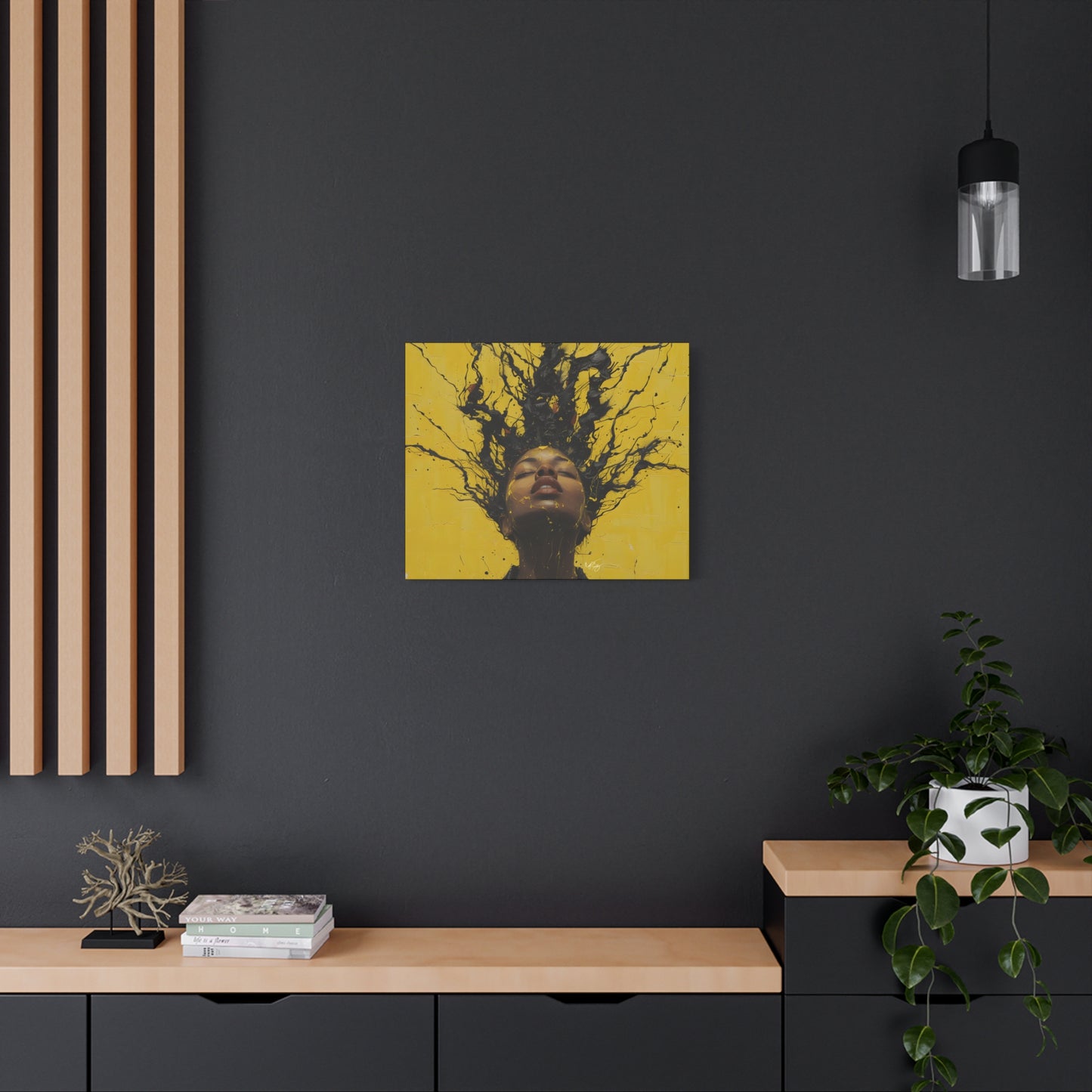 Hype Afrocentric Black Woman Art Canvas Wall Print