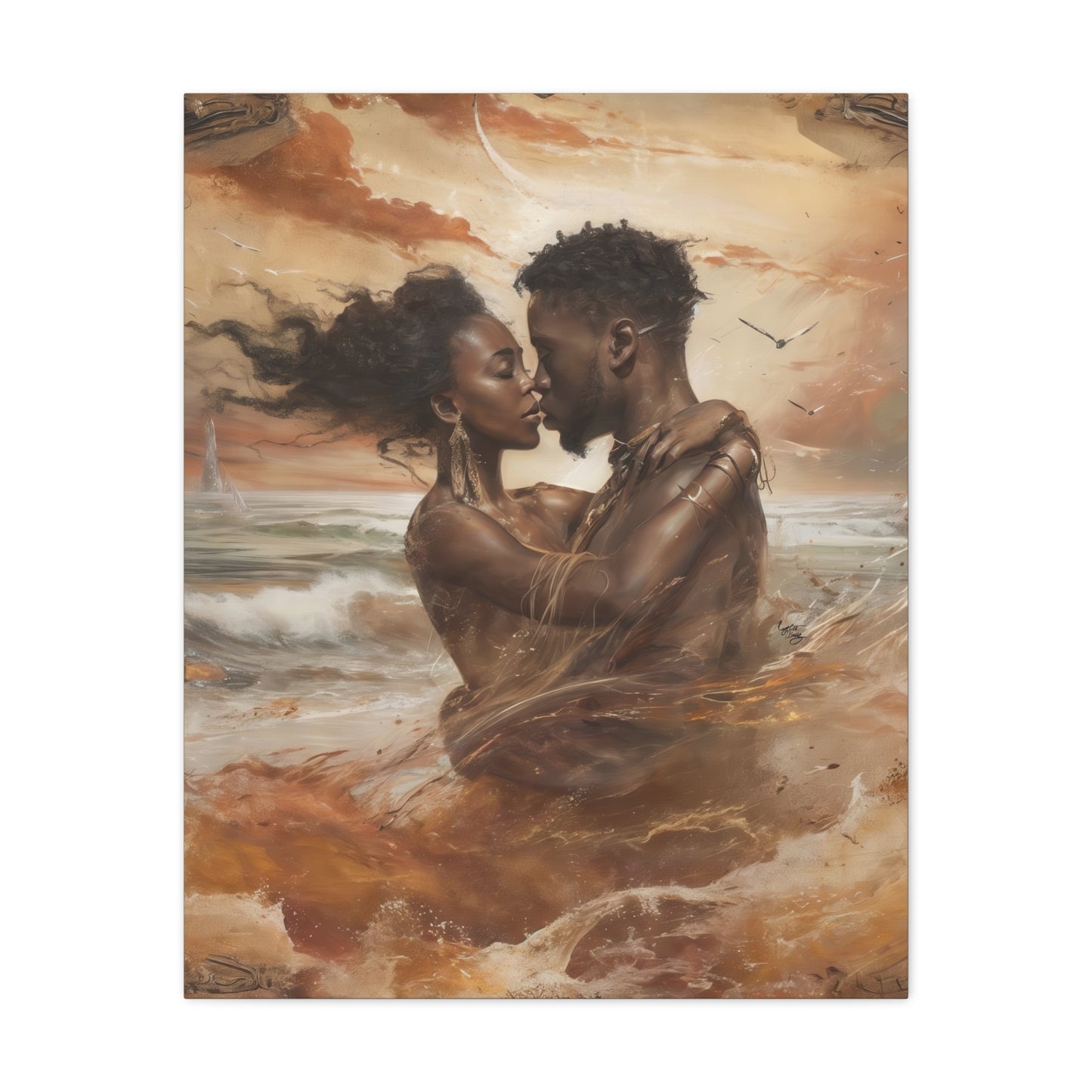 Forever Mine Black Love Art Canvas Wall Print