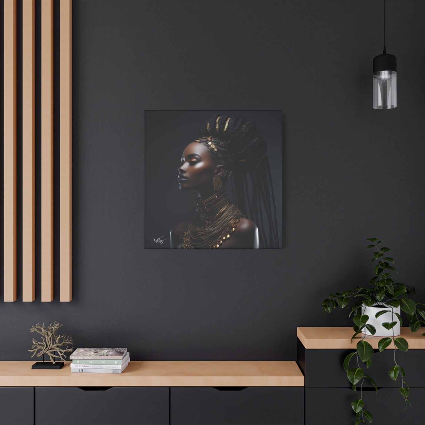 Hair Goals Afrocentric Black Woman Art Canvas Wall Print