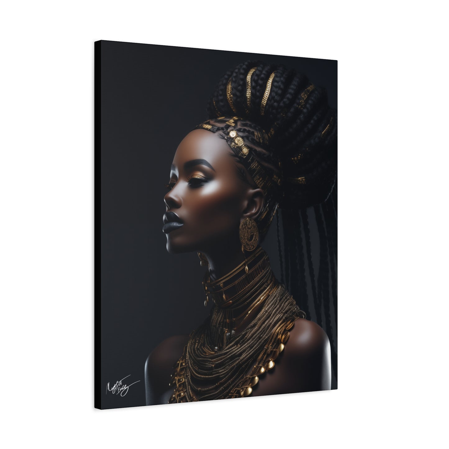 Hair Goals Afrocentric Black Woman Art Canvas Wall Print
