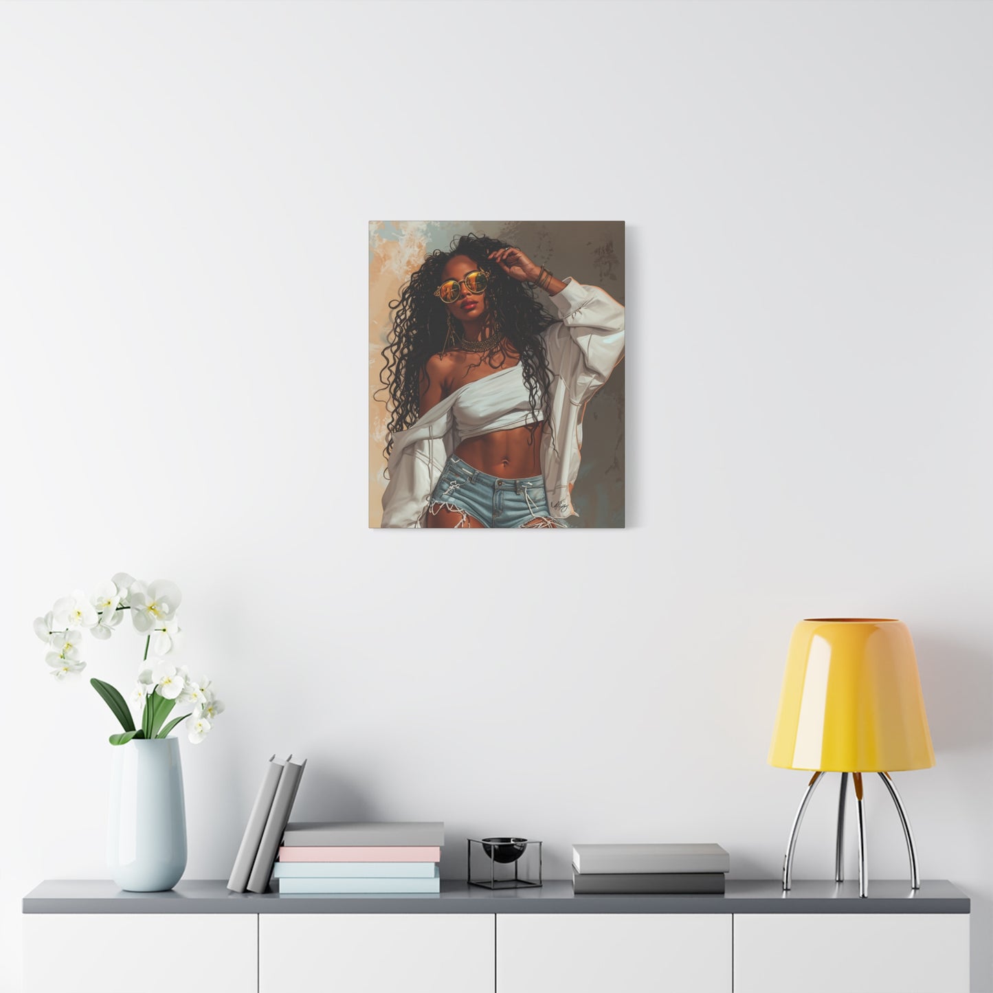 Never Let Them See You Sweat Afrocentric Black Woman Art Canvas Wall Print