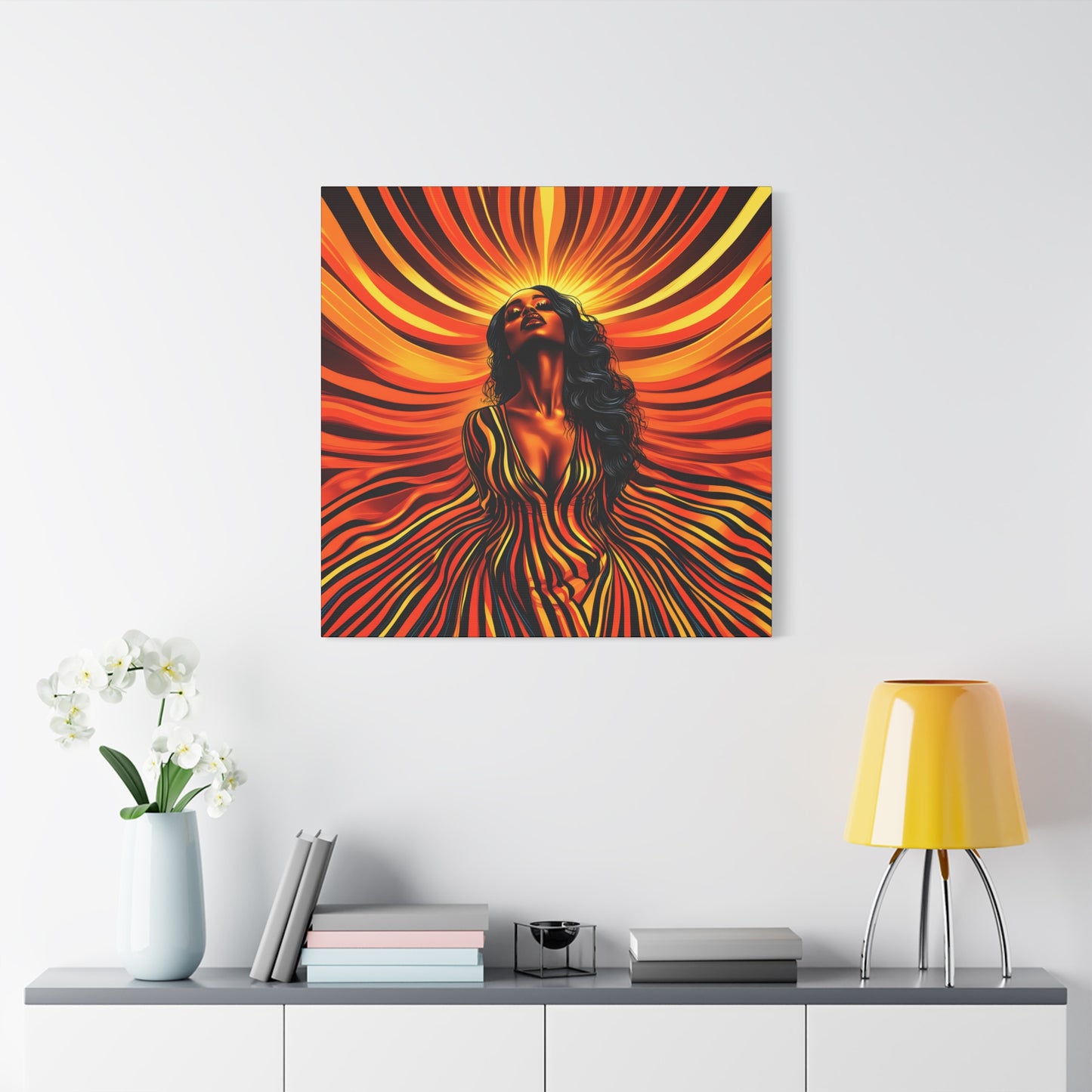 Autumn Rises Black Woman Art Canvas Wall Print