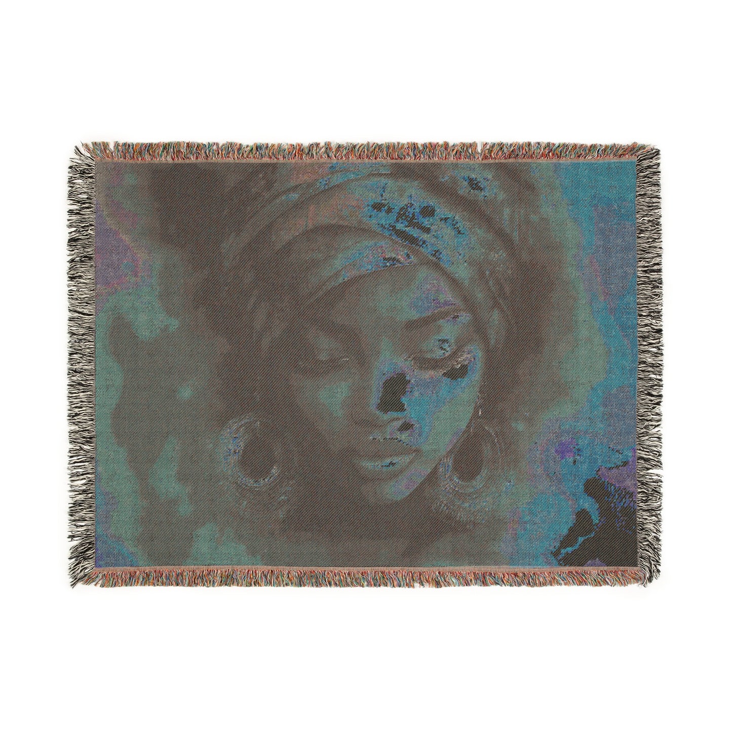 As I Emerge Black Woman Art Woven Throw Blanket