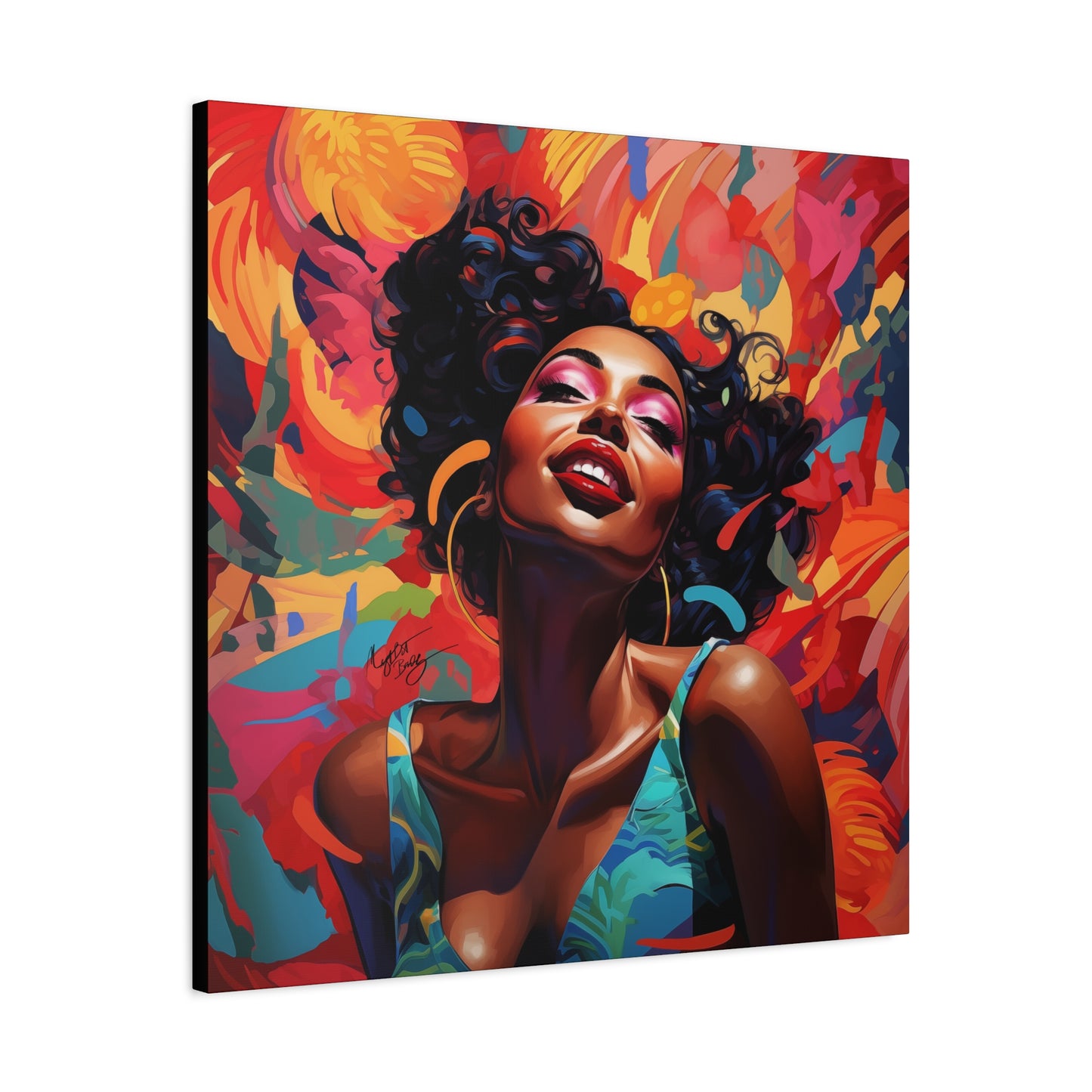 I Am The Embodiment Of Black Joy Afrocentric Black Woman Abstract Art Canvas Wall Print