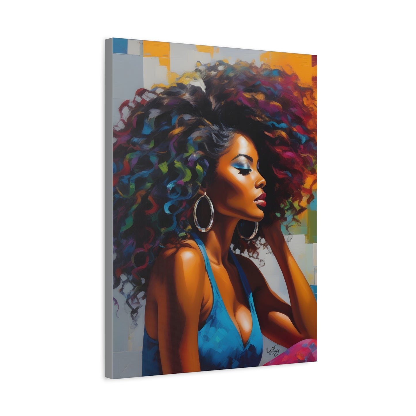 Beauty As Purpose Afrocentric Black Woman Art Canvas Wall Print