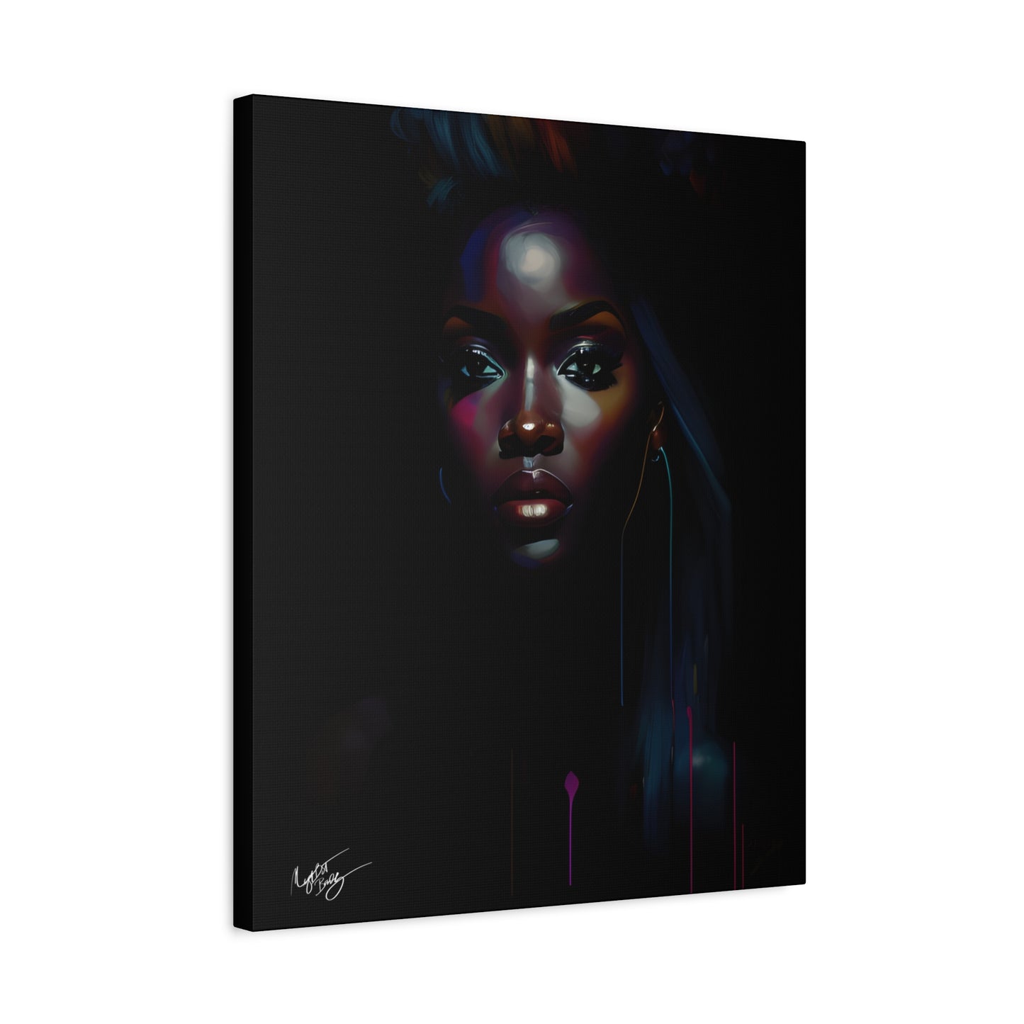 The Look Black Woman Abstract Artwork Canvas Wall Print