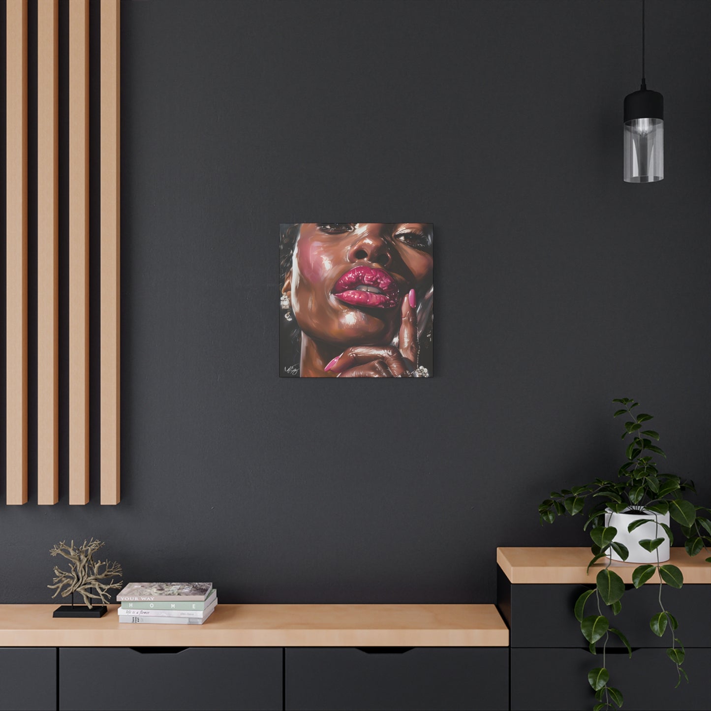 Let Me Tell You A Secret Afrocentric Black Woman Art Canvas Wall Print