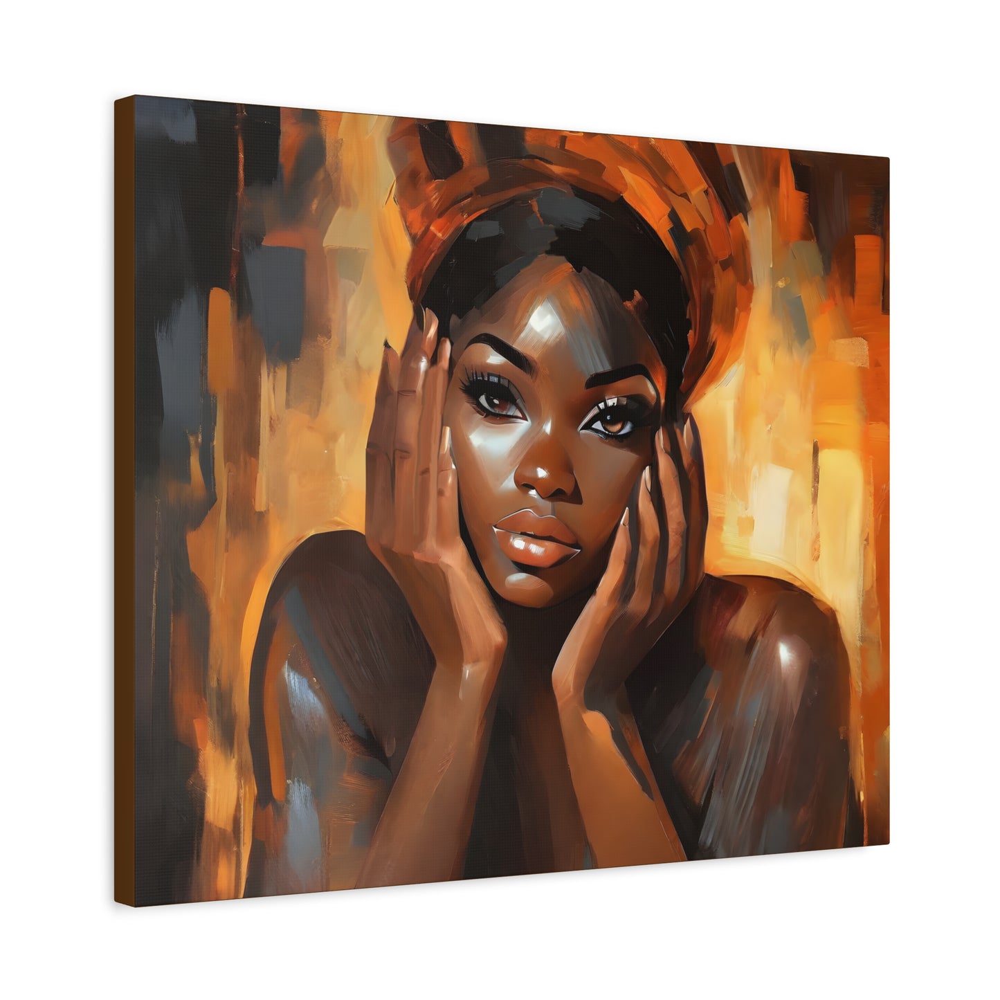 Hello Afrocentric Black Woman Art Canvas Wall Print