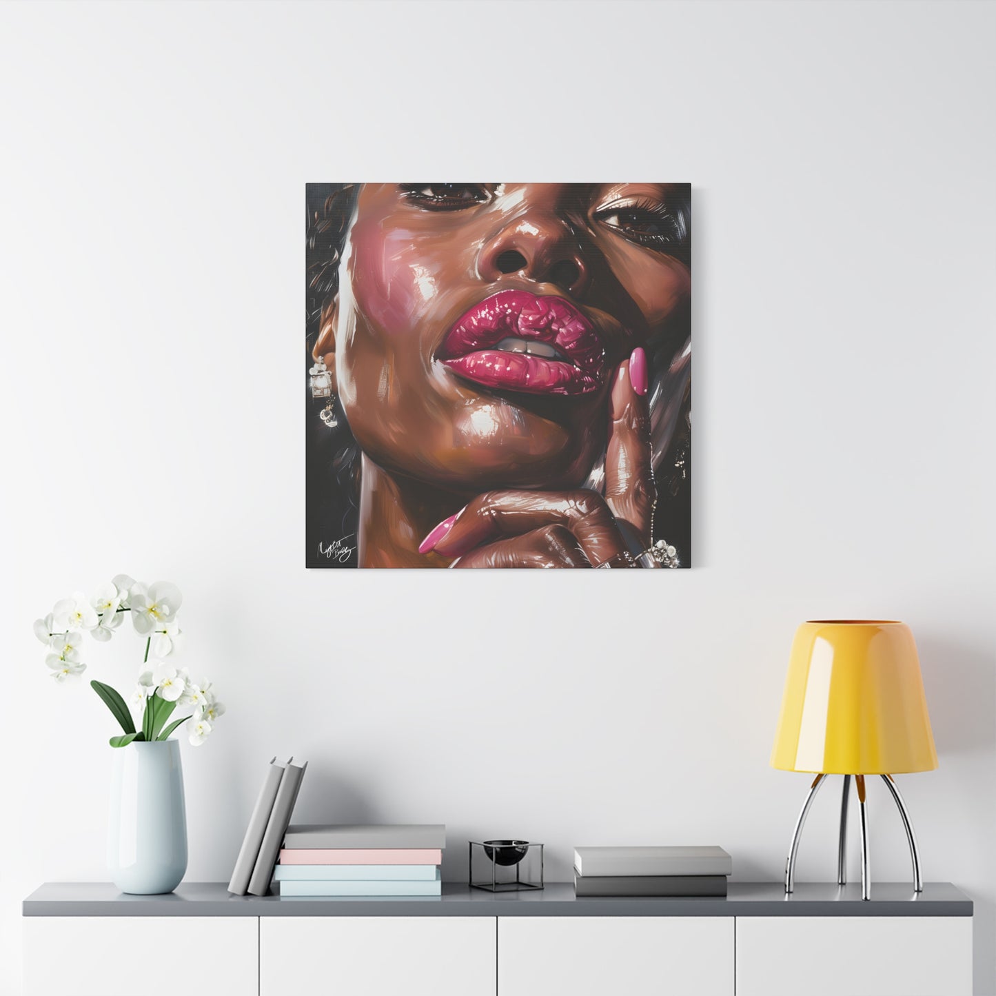 Let Me Tell You A Secret Afrocentric Black Woman Art Canvas Wall Print
