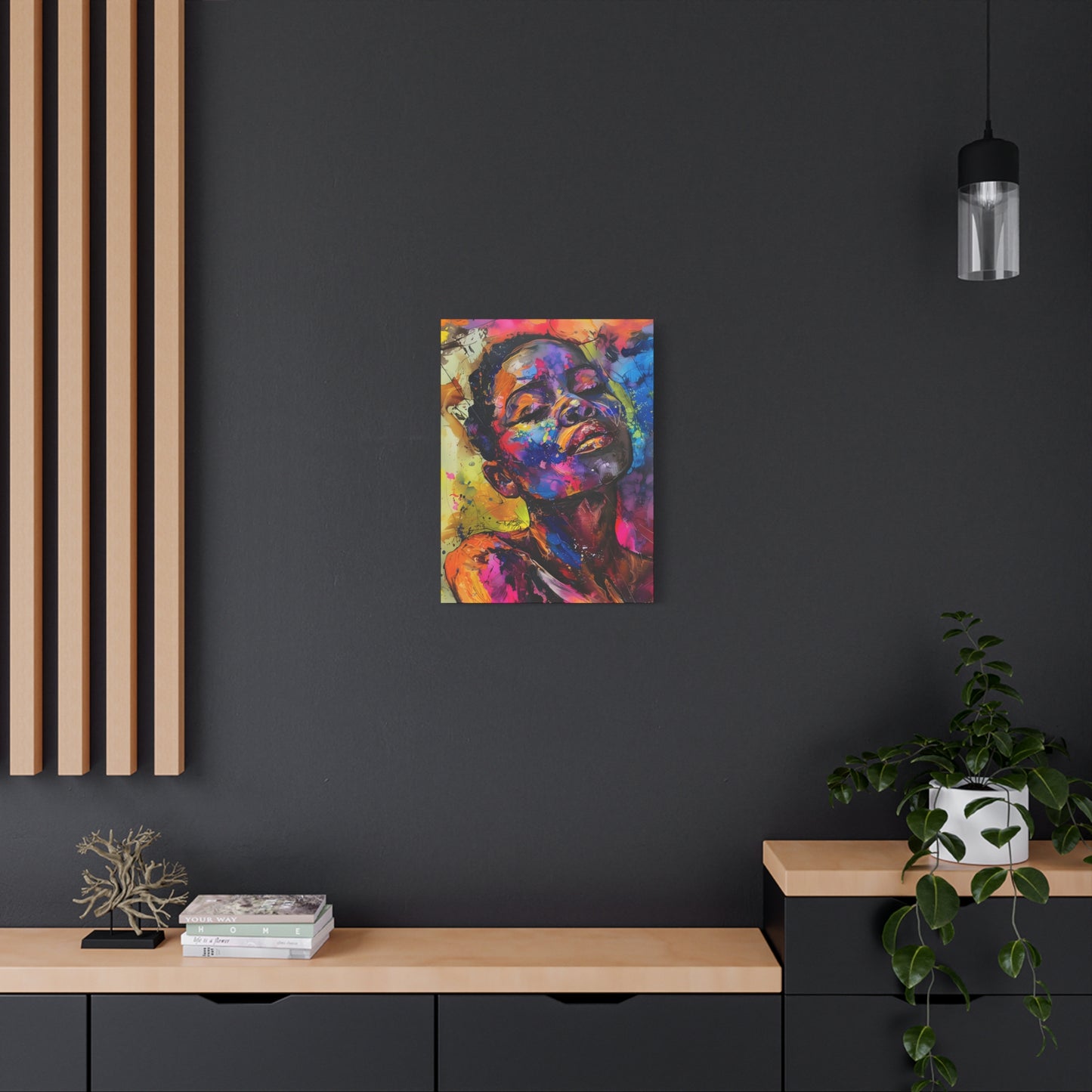 Beautiful and At Peace Afrocentric Black Woman Art Canvas