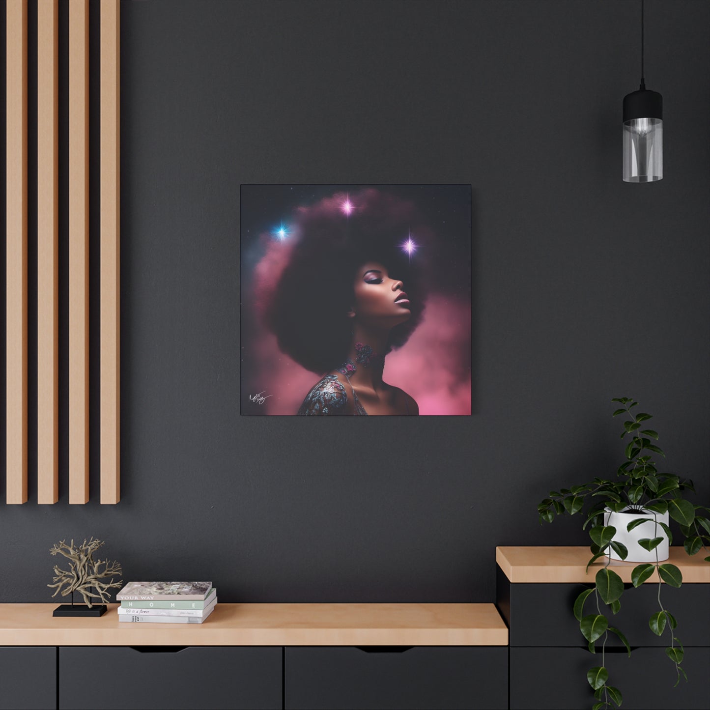An Afrocentric Universe Fantasy Black Woman Canvas Wall Print