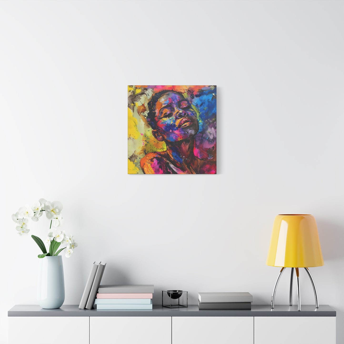 Beautiful and At Peace Afrocentric Black Woman Art Canvas
