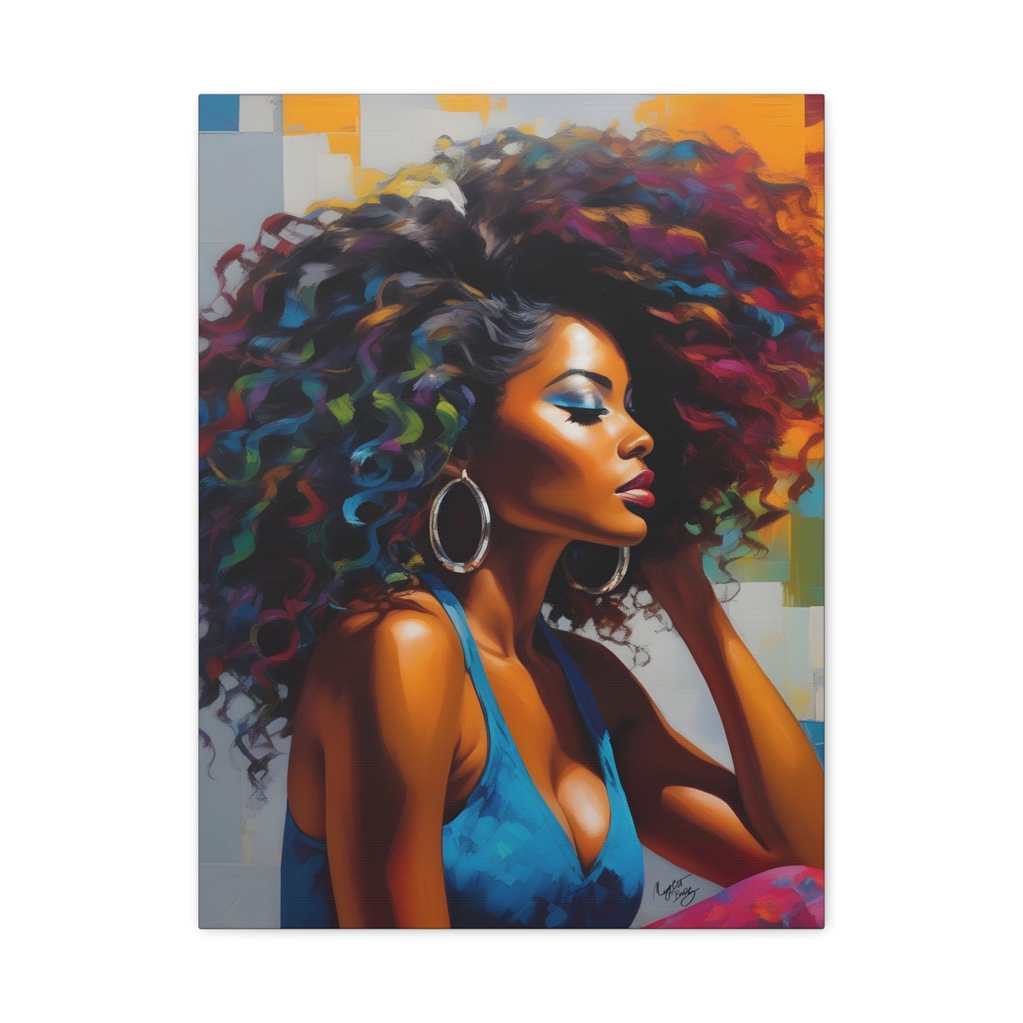 Beauty As Purpose Afrocentric Black Woman Art Canvas Wall Print