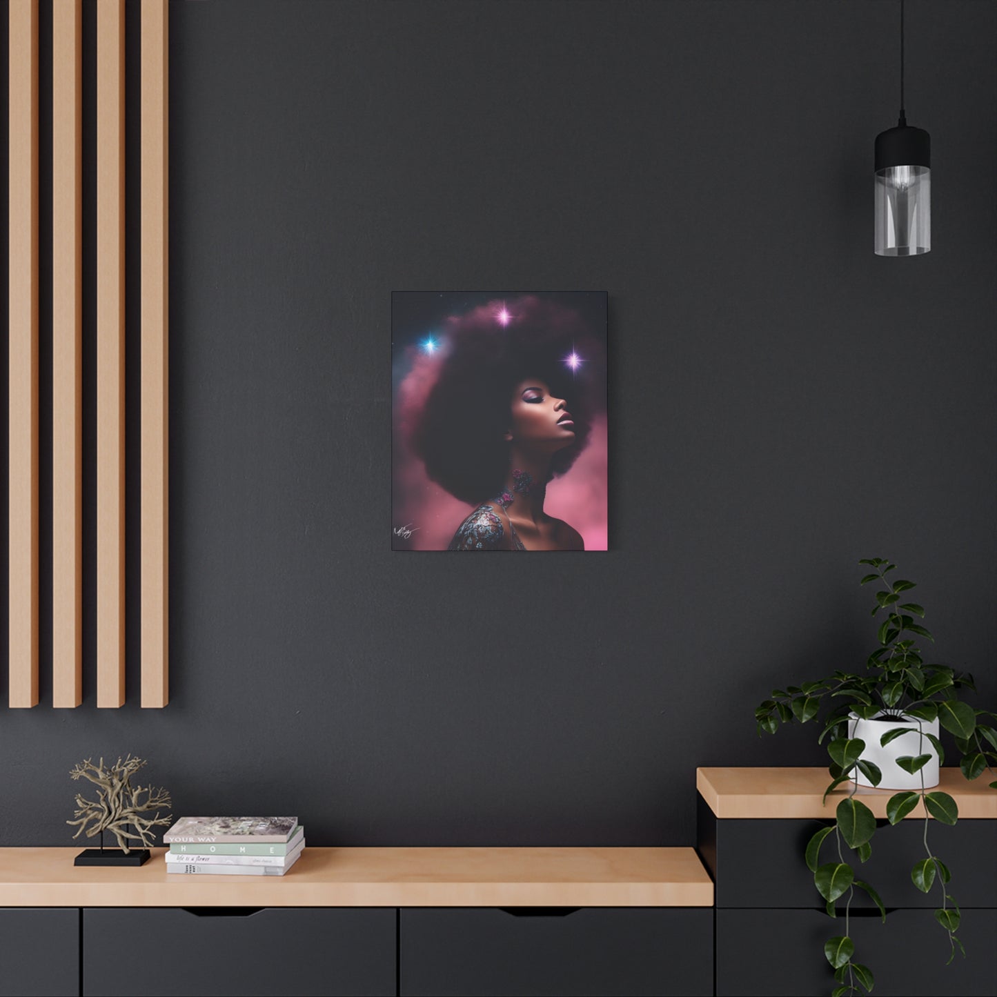An Afrocentric Universe Fantasy Black Woman Canvas Wall Print