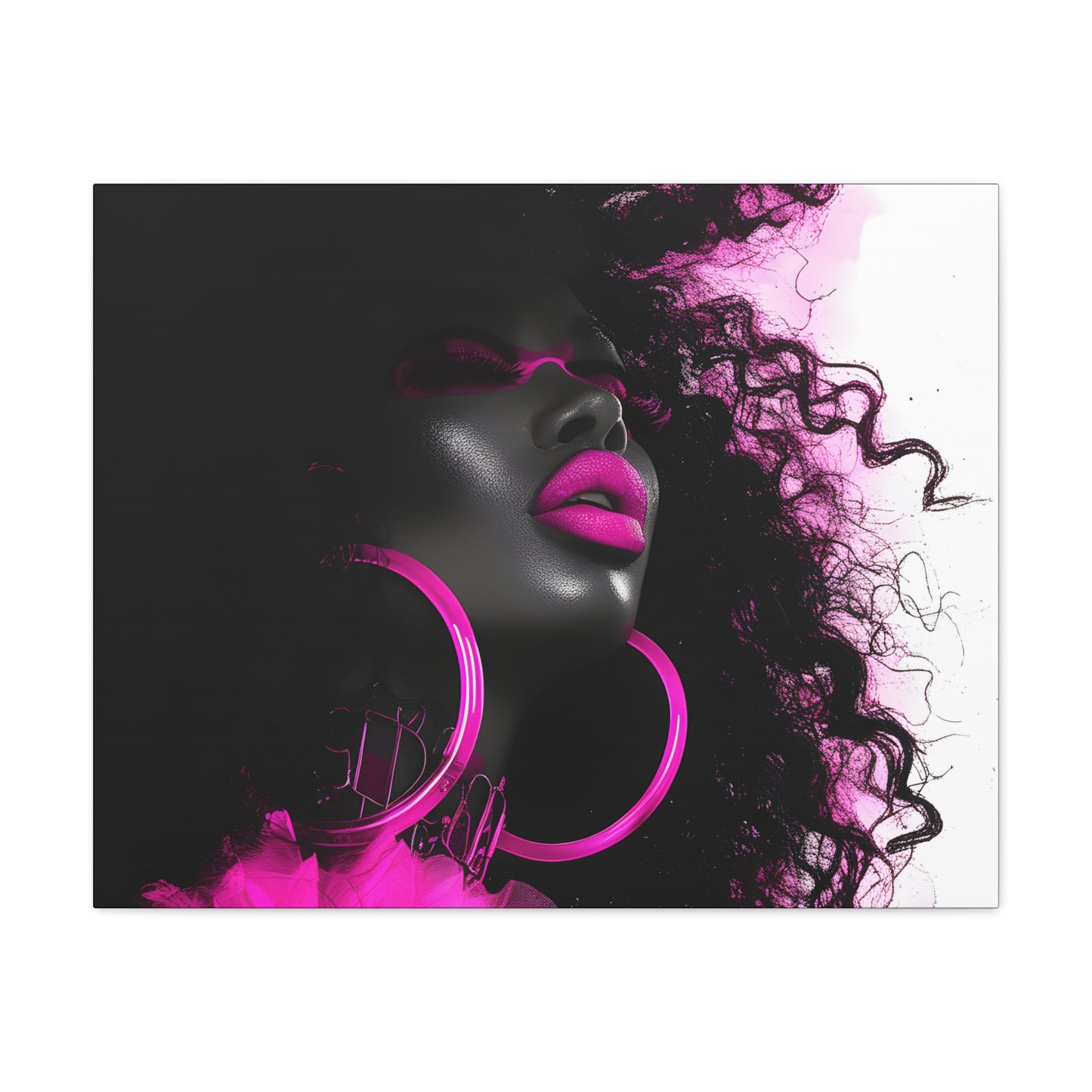 This Pink Is A Mood Afrocentric Black Woman Art Canvas Wall Print
