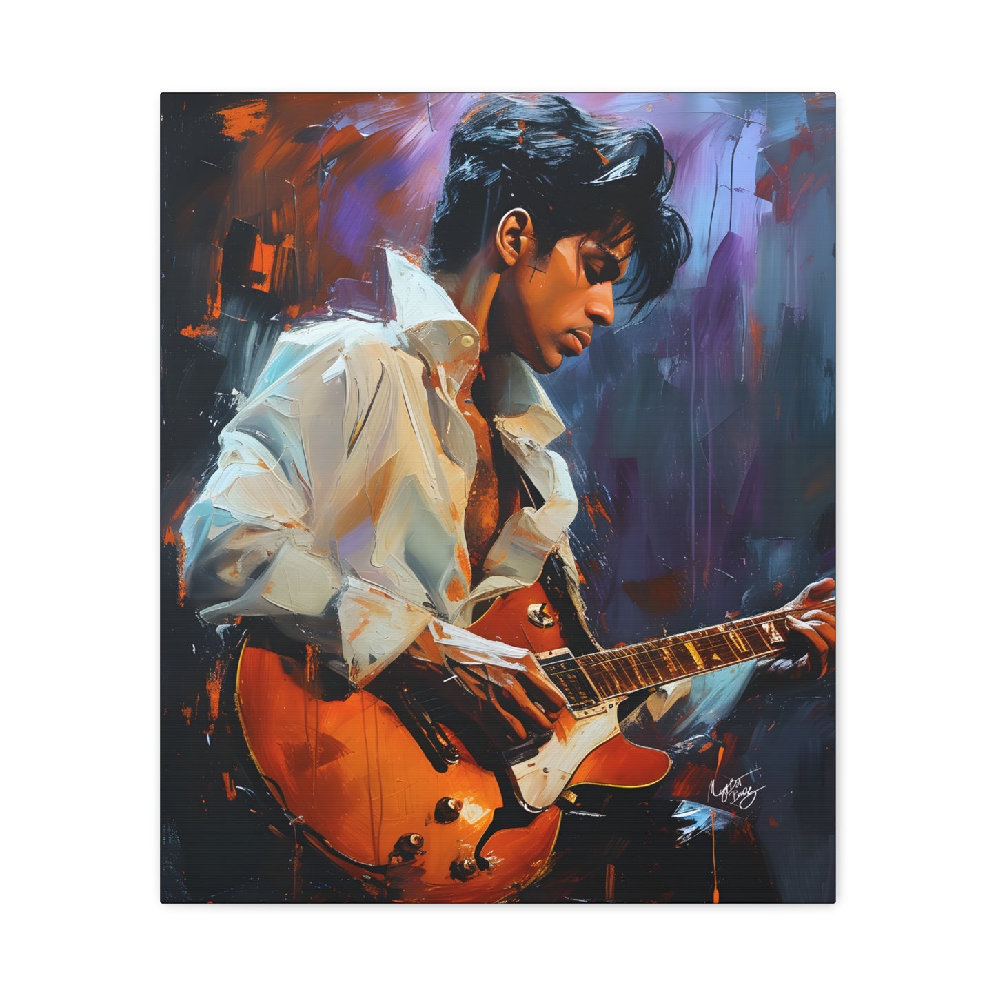 Prince In Concert Afrocentric Black Art Canvas Wall Print